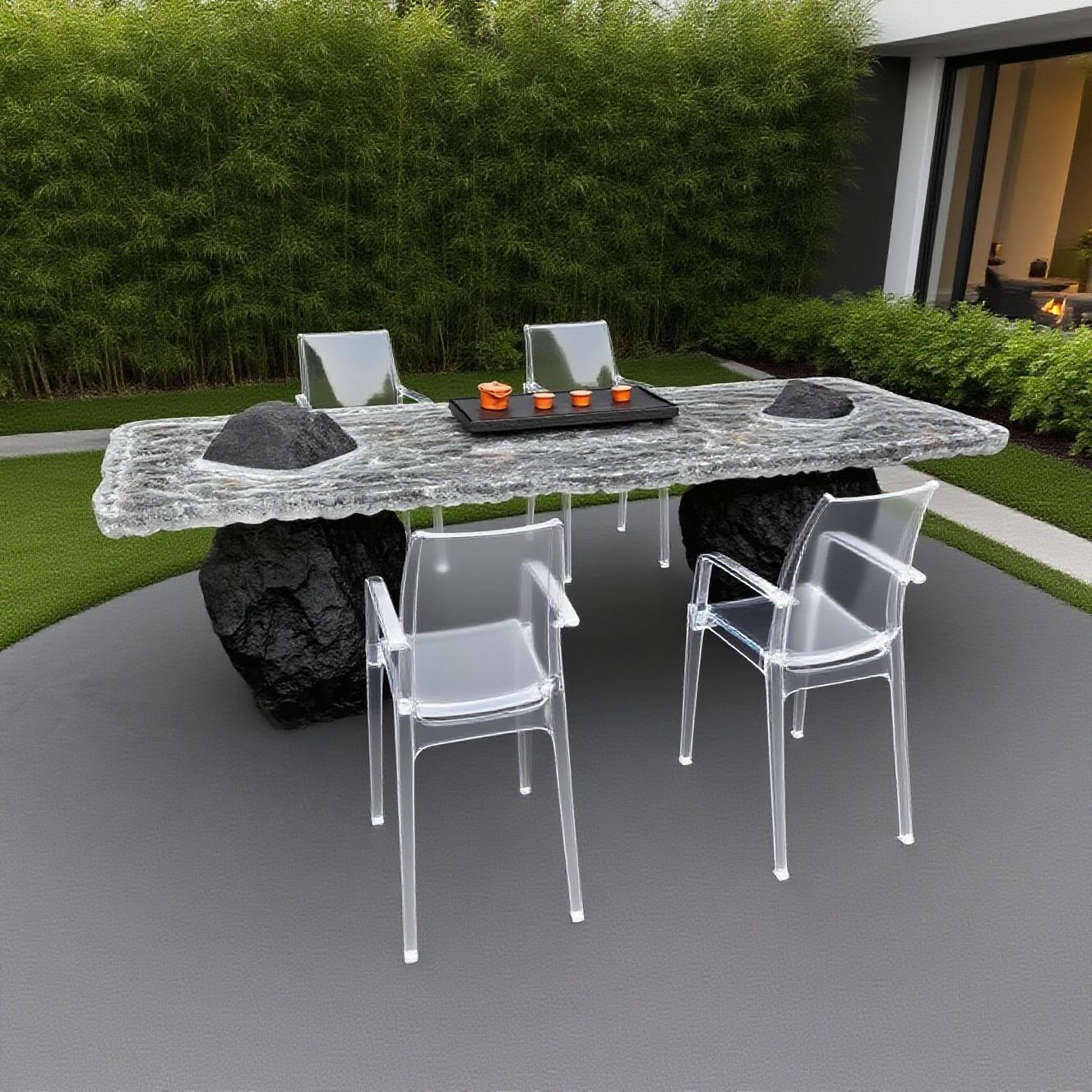 Rock & Water Acrylic Tea Table B