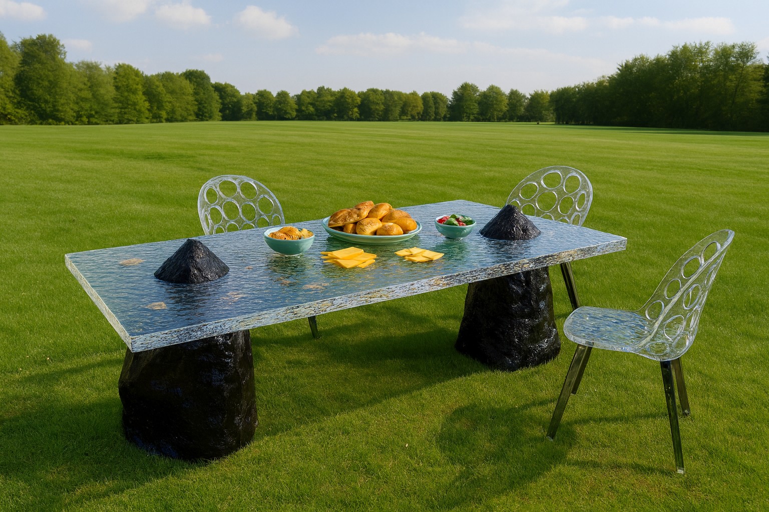 Frozen Moonlight Acrylic Tea Table