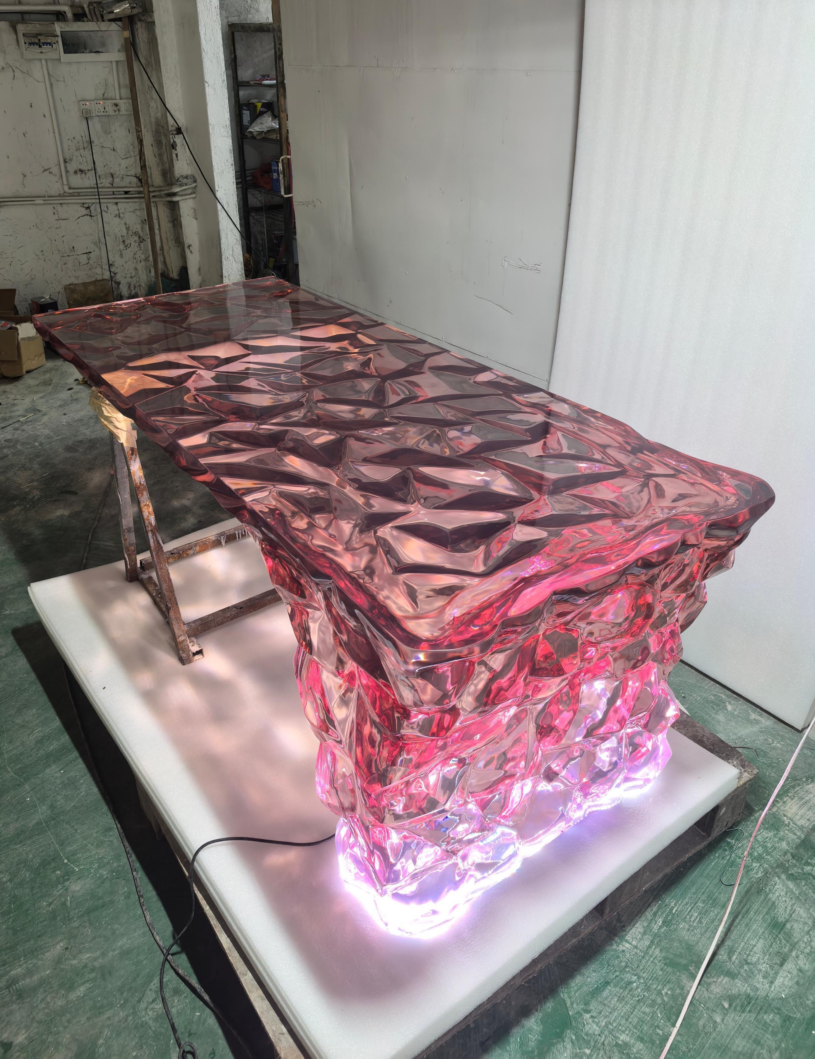Refraction Crystal LED Island Table