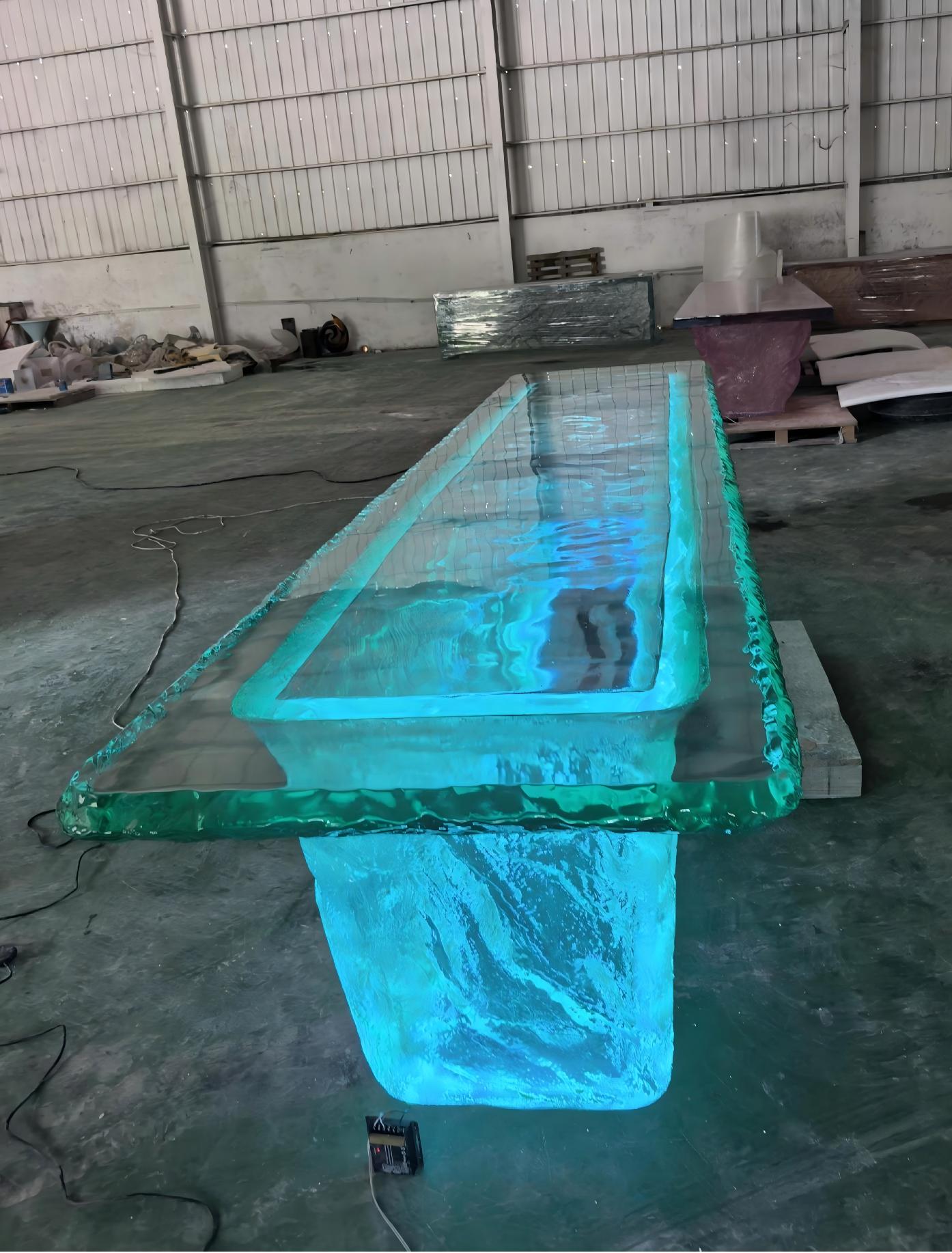 CrystalWave™ Ocean Ripple LED Crystal Island Table