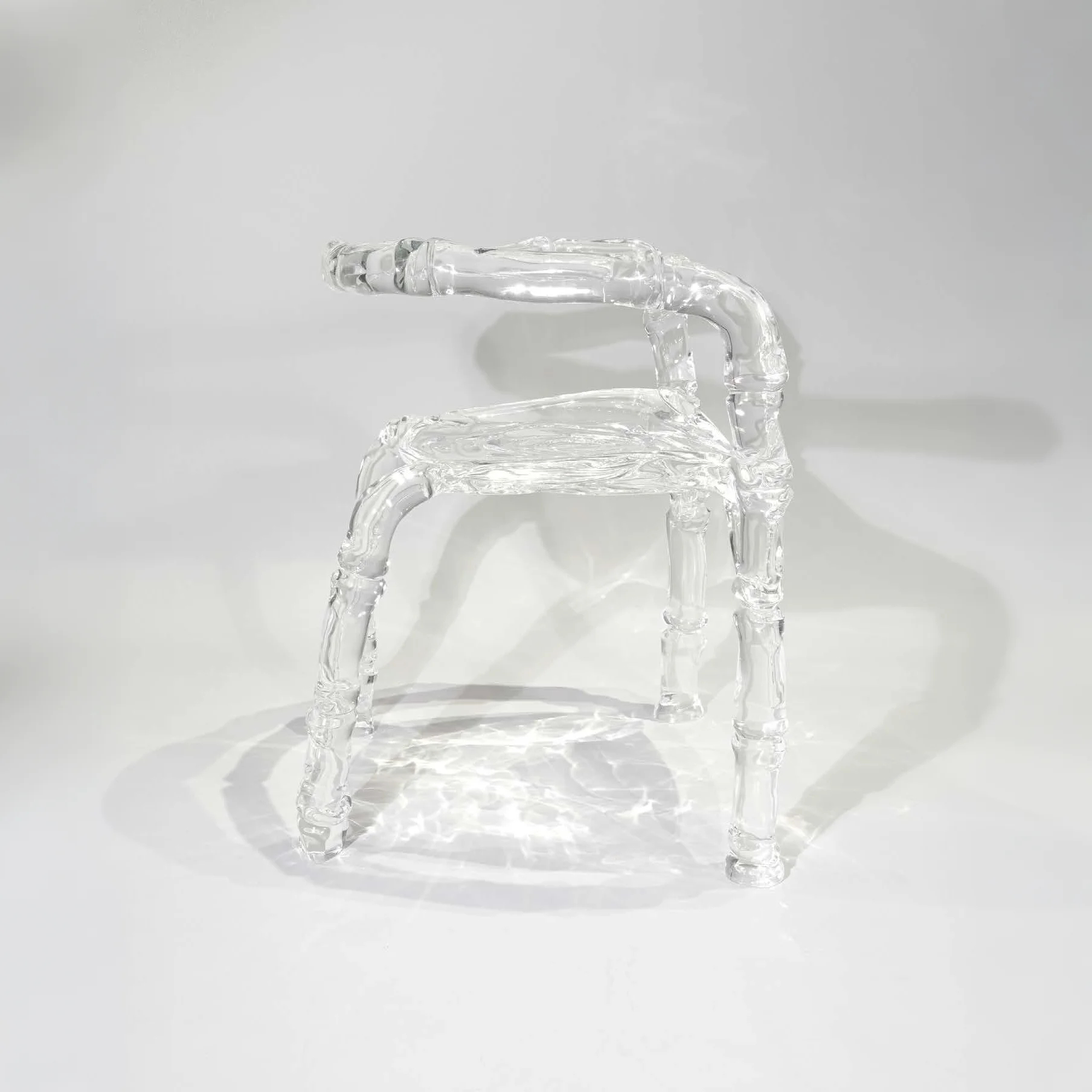 Emerald Bamboo Glass Heart Chair