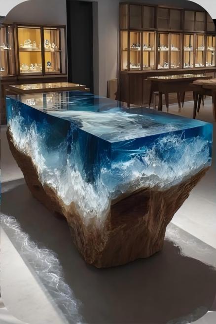 Ocean Wave Resin Table