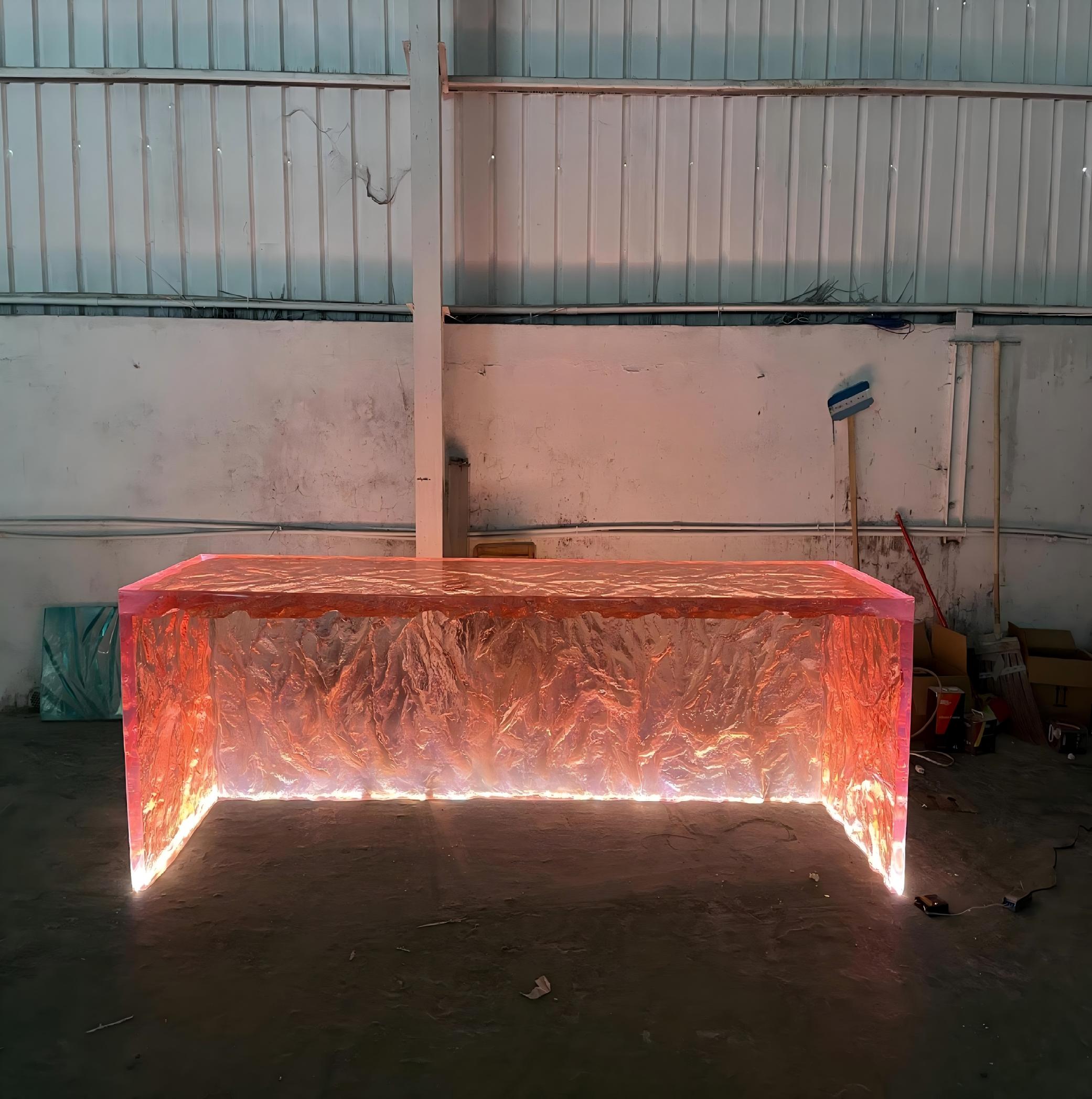 Lava-Inspired Glowing Synthetic Crystal Island