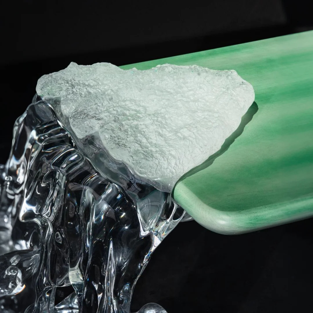 Cascade of Jade Acrylic Coffee Table