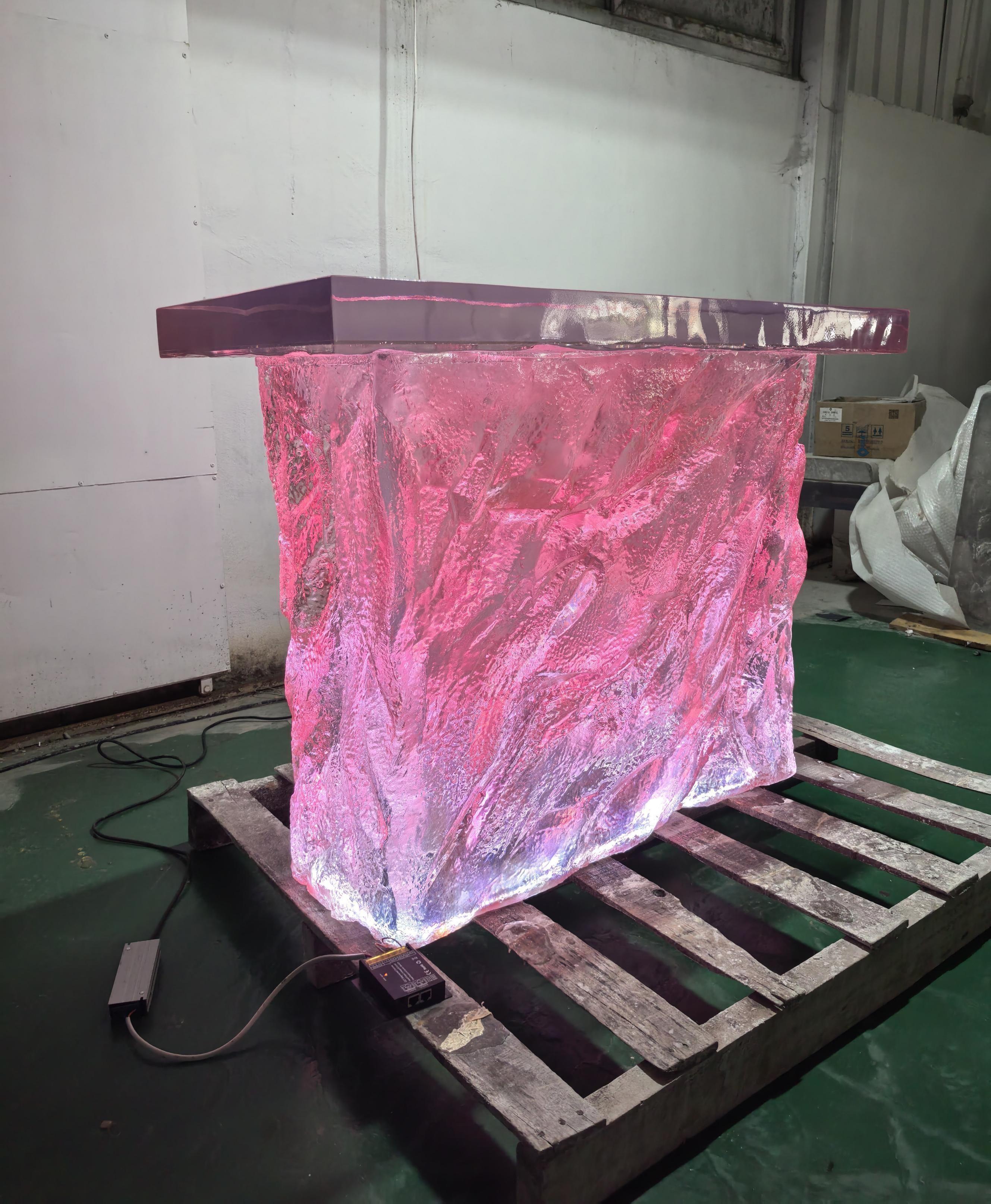 Artistic Pink Resin Crystal Island