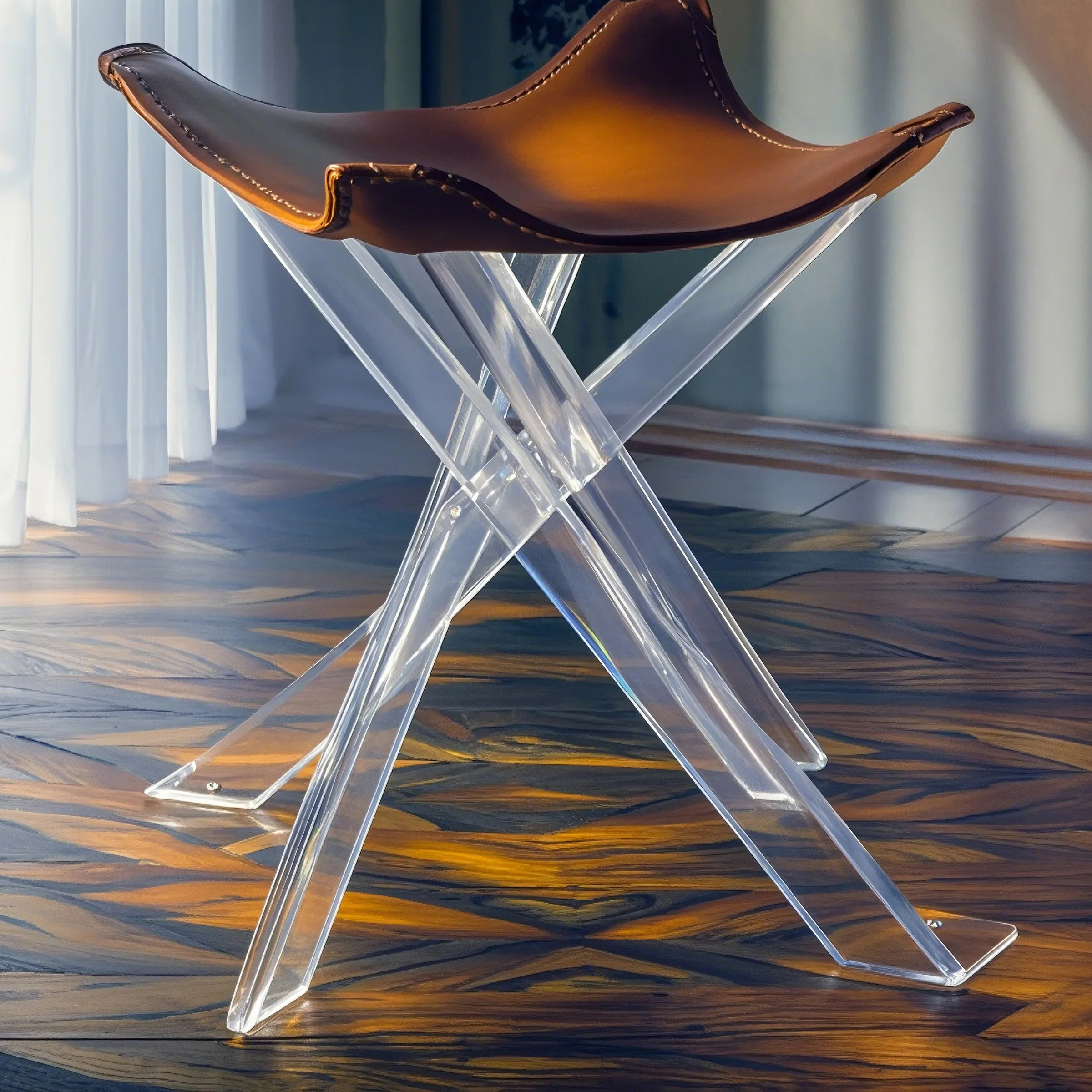 LUCENT SADDLE Acrylic Art Stool