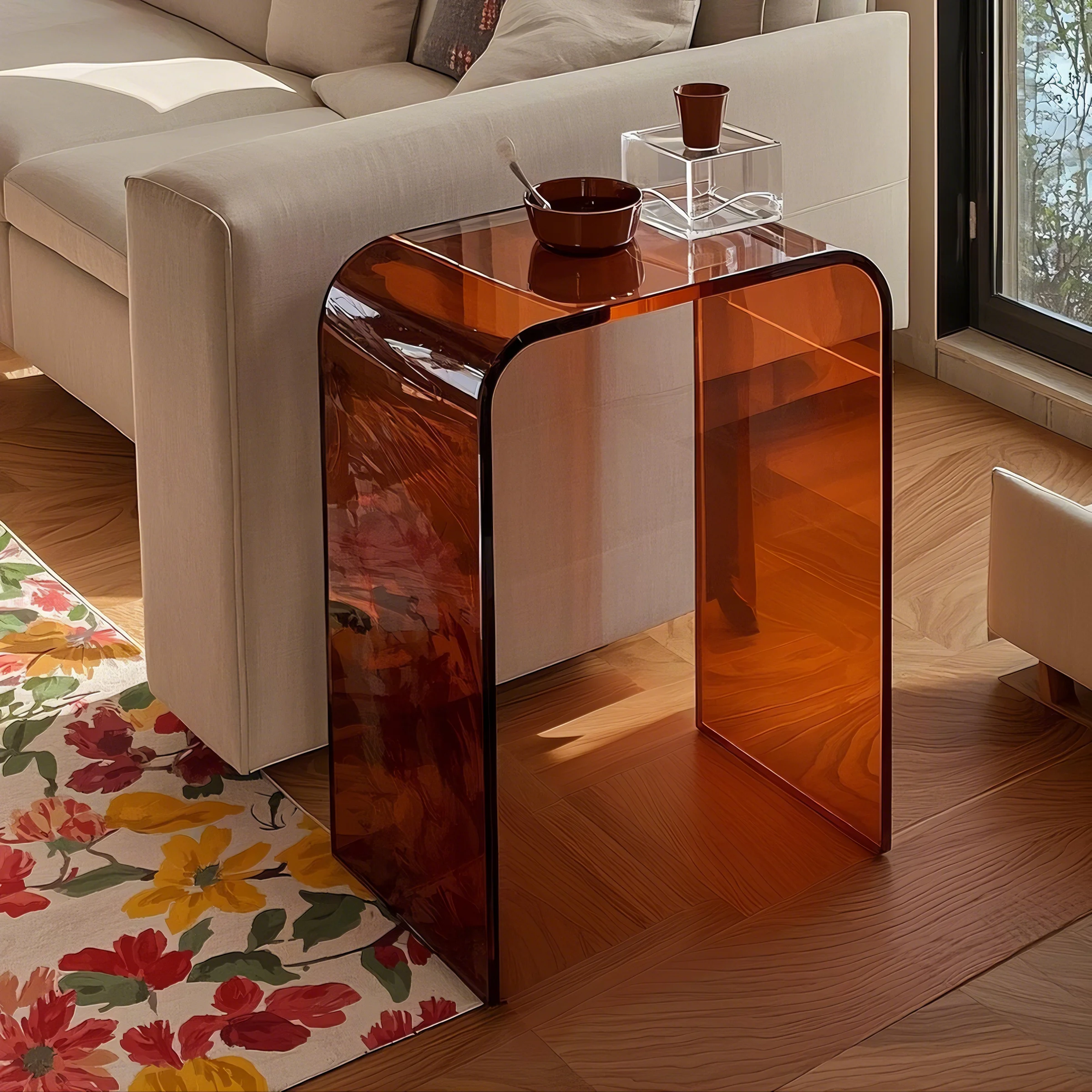 CURVIGLOW Acrylic C-Shaped Table Collection