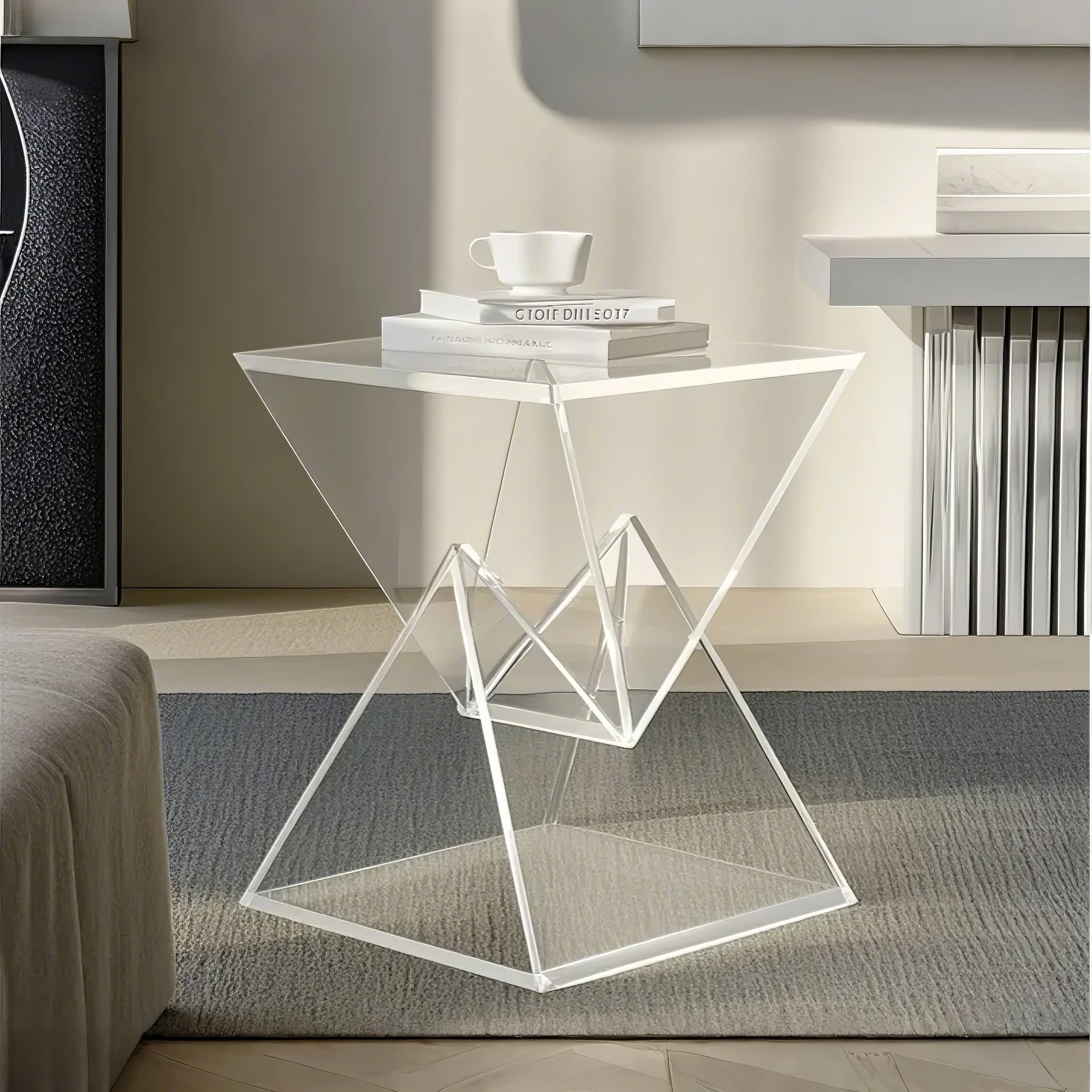 LYXEDGE Acrylic Geometric Side Table Collection