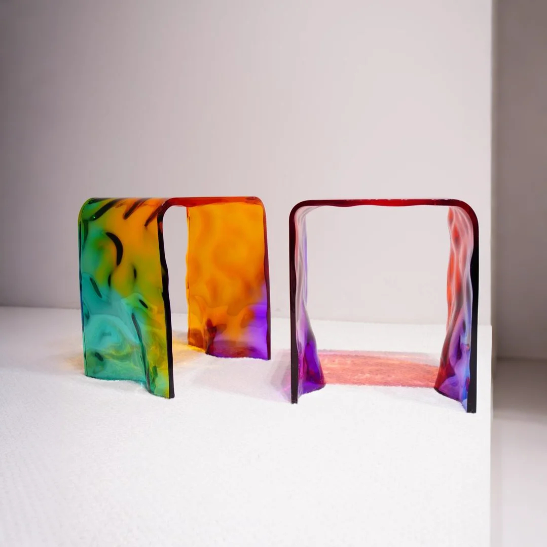 Aurora Ripple Acrylic Stool