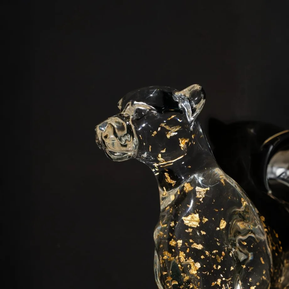 Golden Huntress Acrylic Sculpture (Leopard)