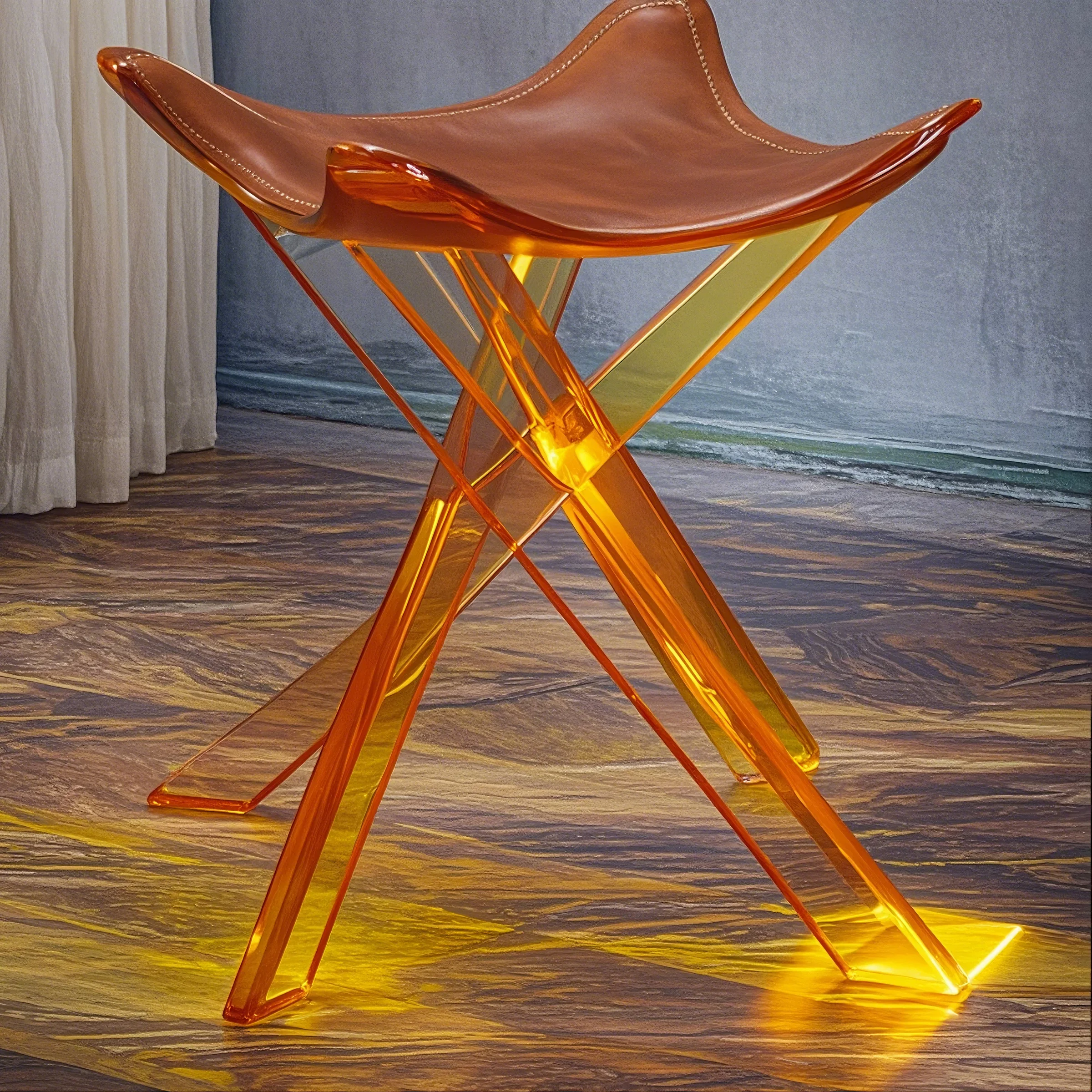LUCENT SADDLE Acrylic Art Stool