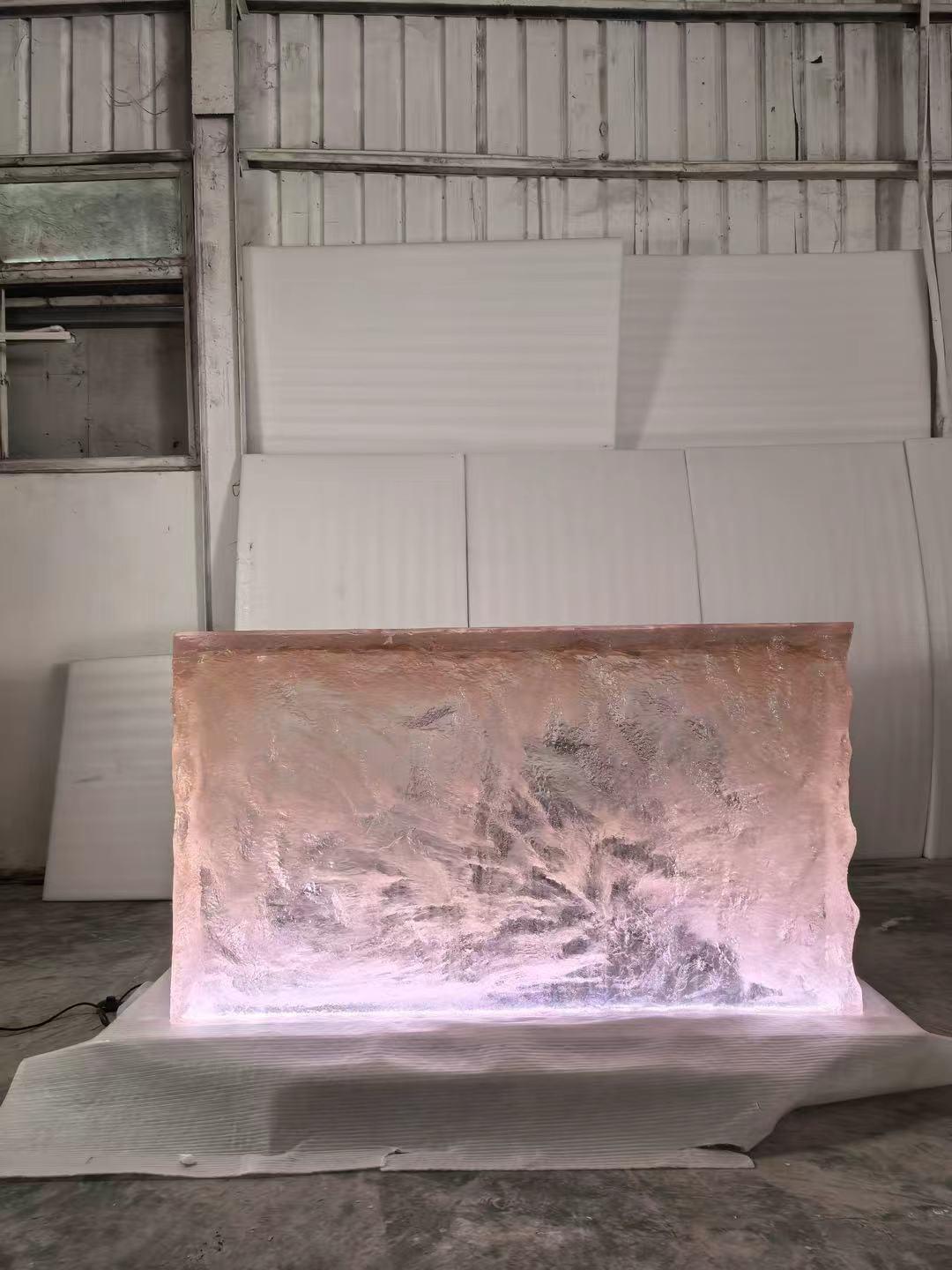 Champagne Ice Texture LED Reception Desk