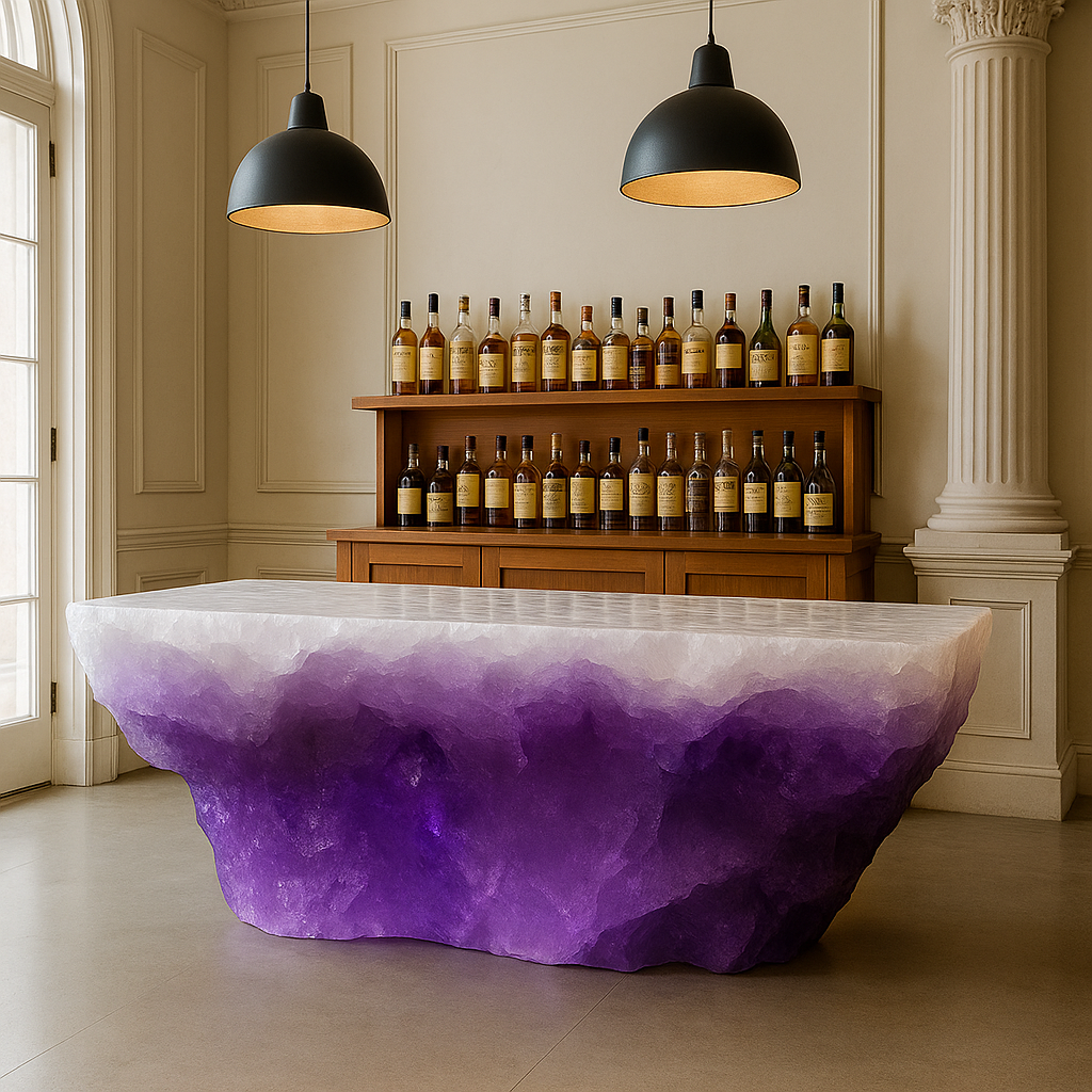 Mystic Violet Stone Reception Counter
