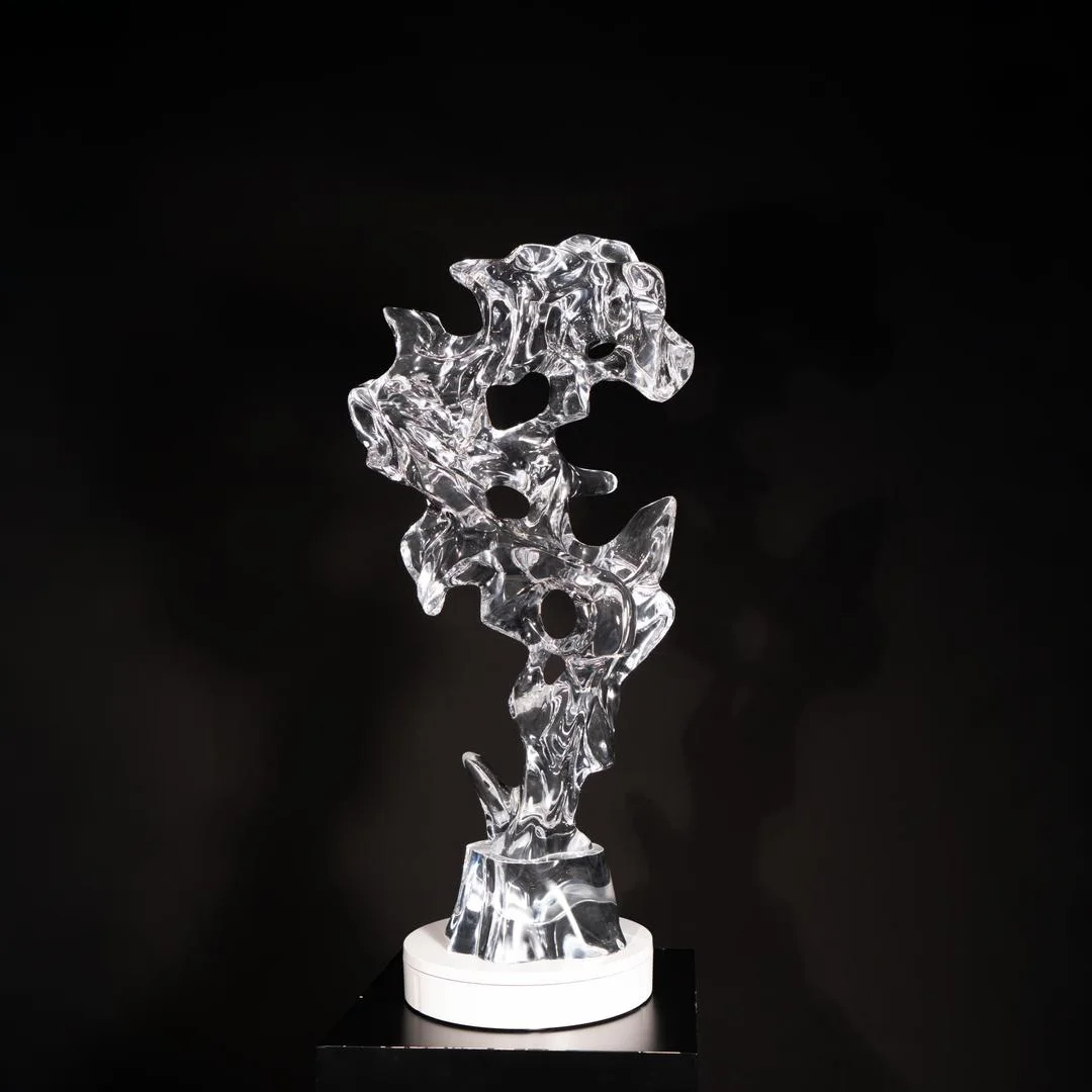 Ethereal Rock Acrylic Sculpture (Taihu Stone)