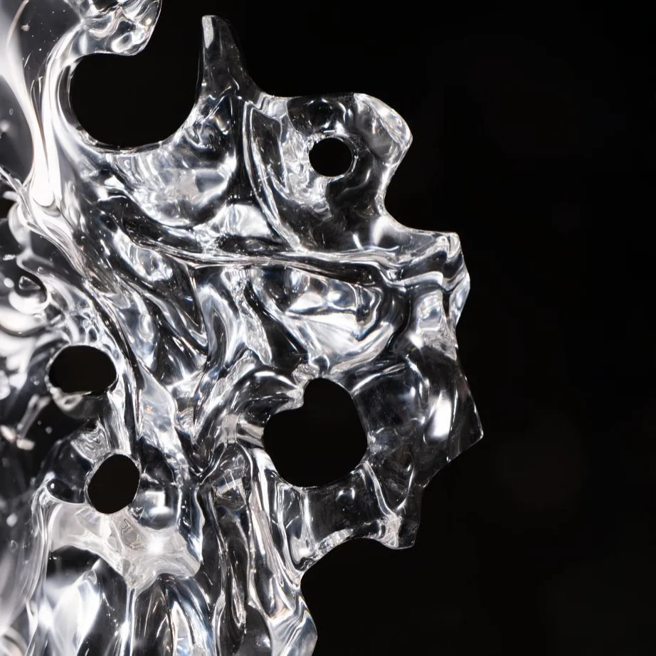 Ocean's Bloom Acrylic Sculpture (Coral)