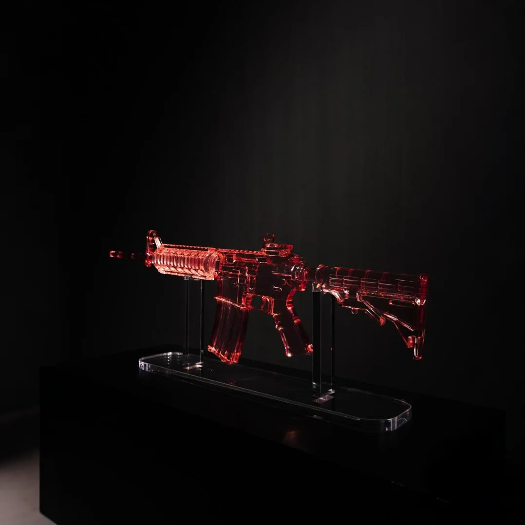 Luminous Ember Acrylic Sculpture (Gun)
