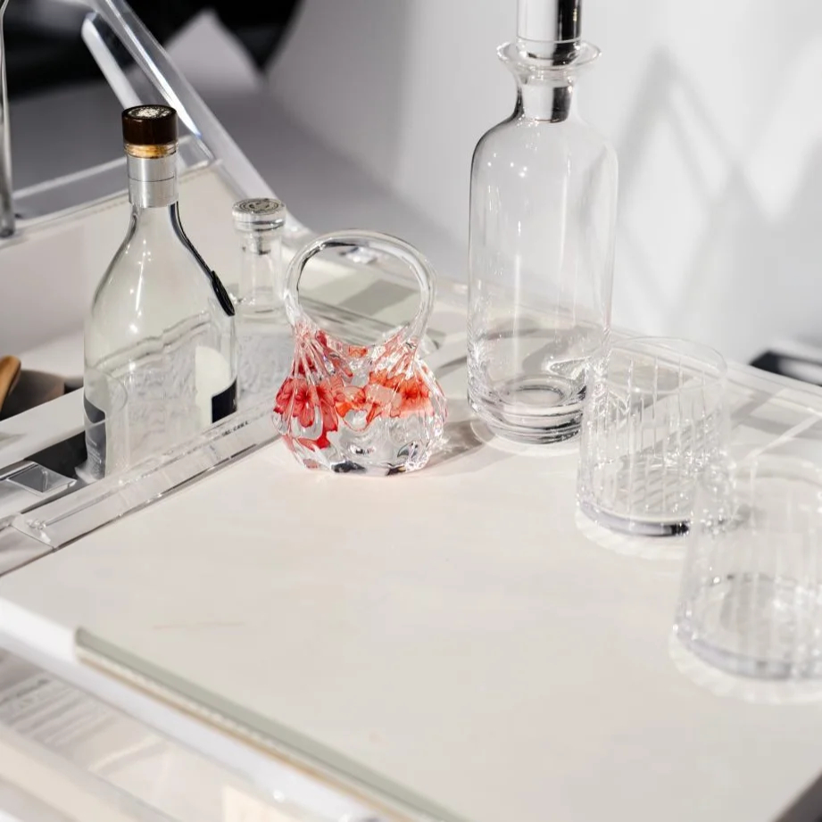 ClearVista Acrylic Tea Cart