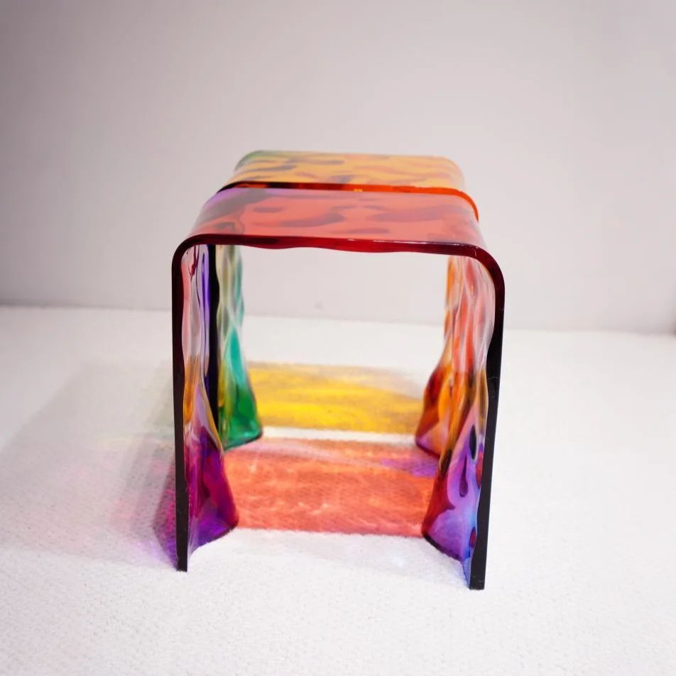 Aurora Ripple Acrylic Stool