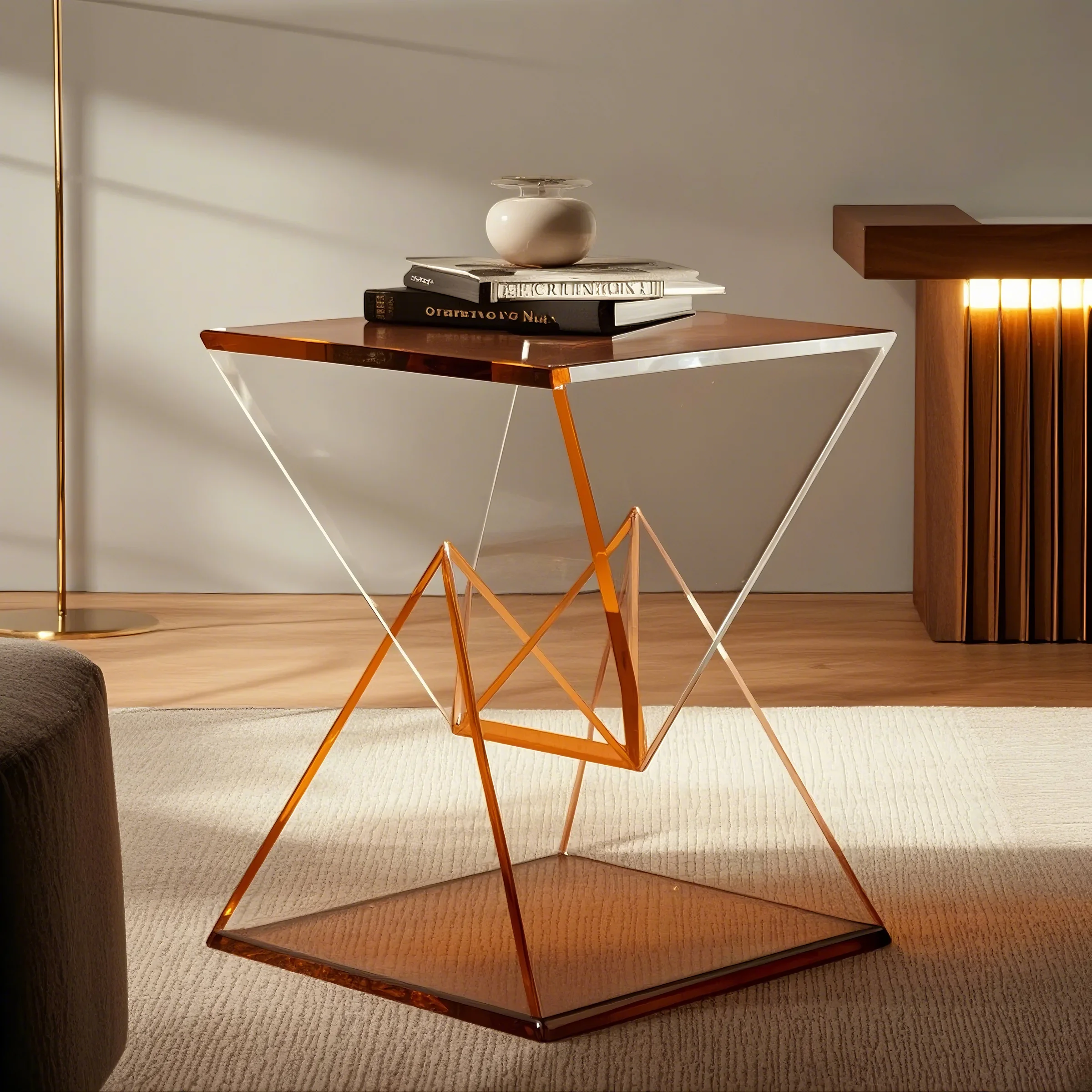 LYXEDGE Acrylic Geometric Side Table Collection