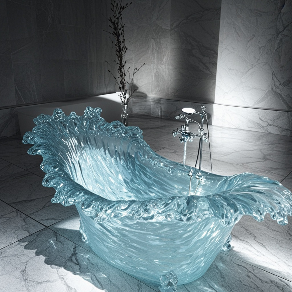 LUXAQUA Wave Crystal Bathtub Collection