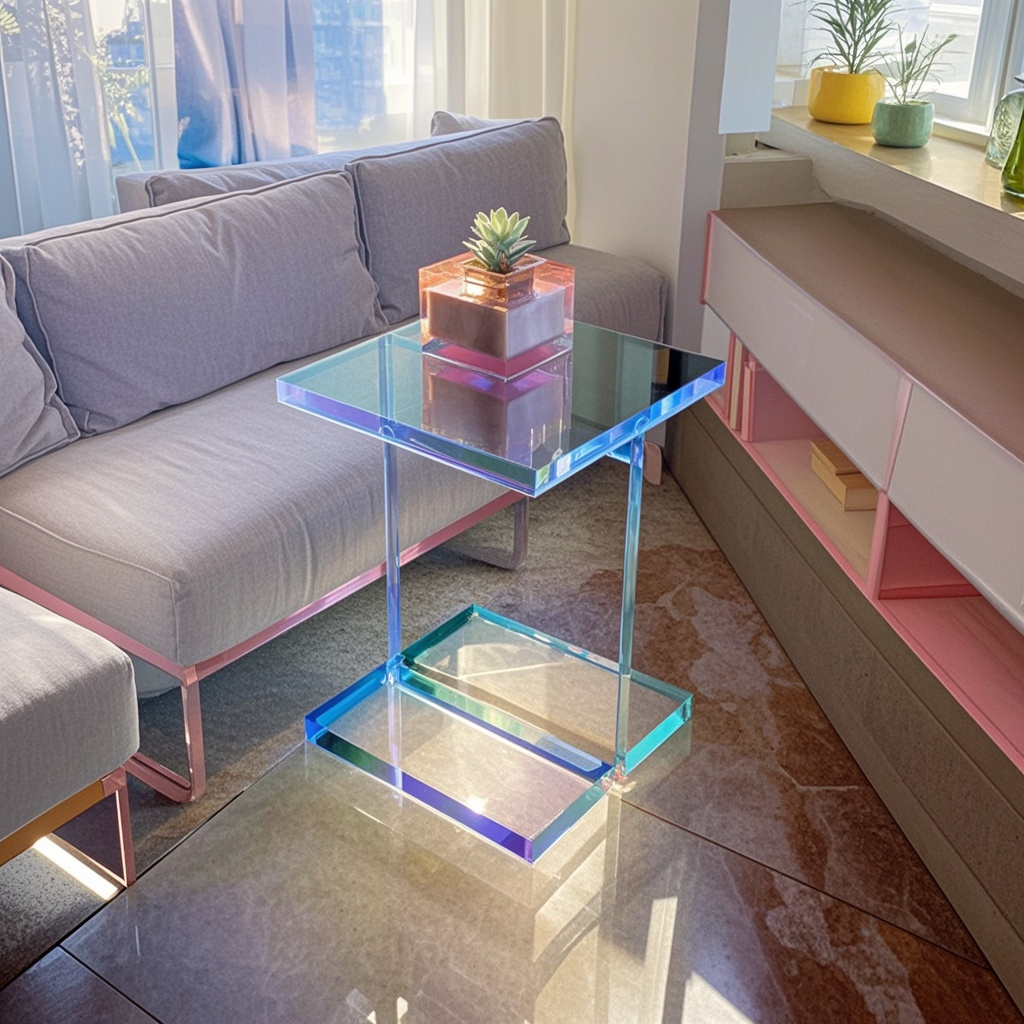 LUXCUBE Acrylic Minimal Side Table Collection