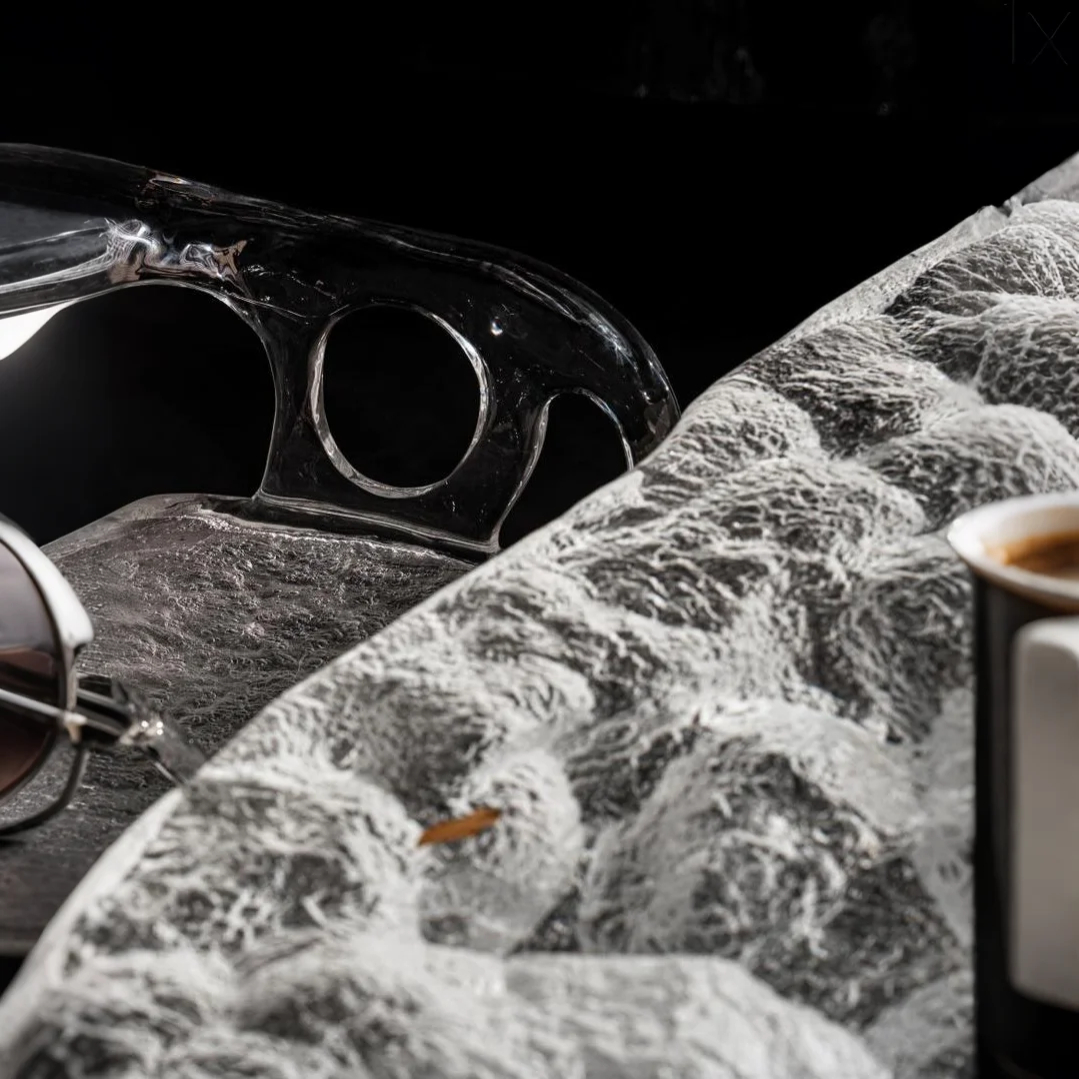 Frostbound Ridge Acrylic Coffee Table