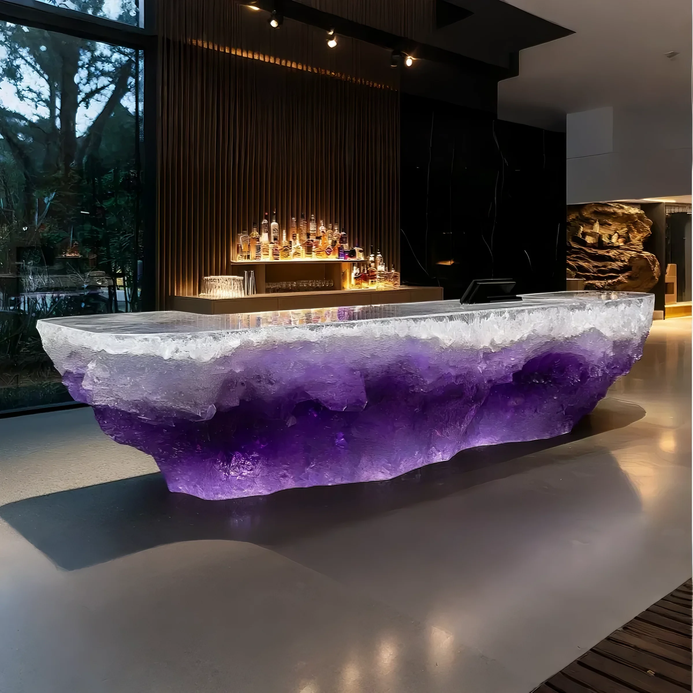 Mystic Violet Stone Reception Counter