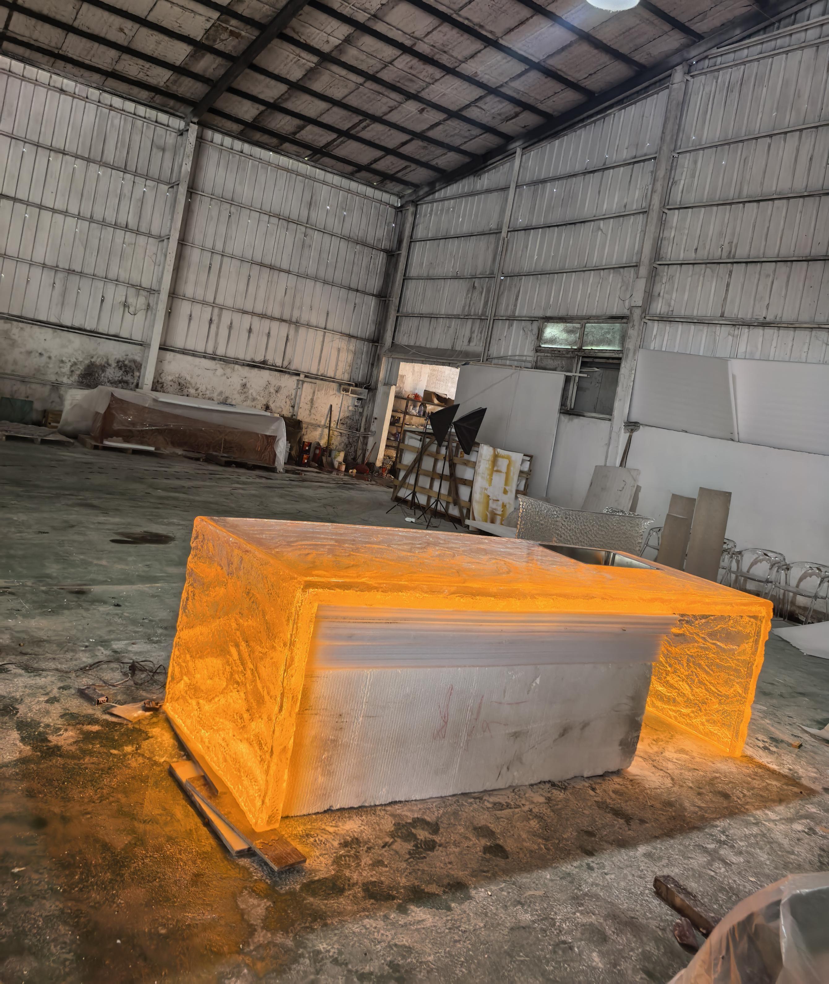 LED Crystal Resin Bar Counter with Sink