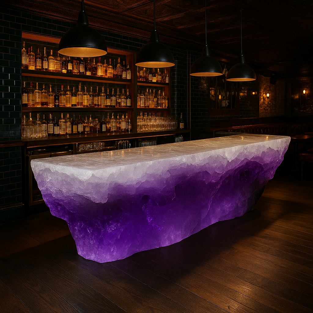 Mystic Violet Stone Reception Counter