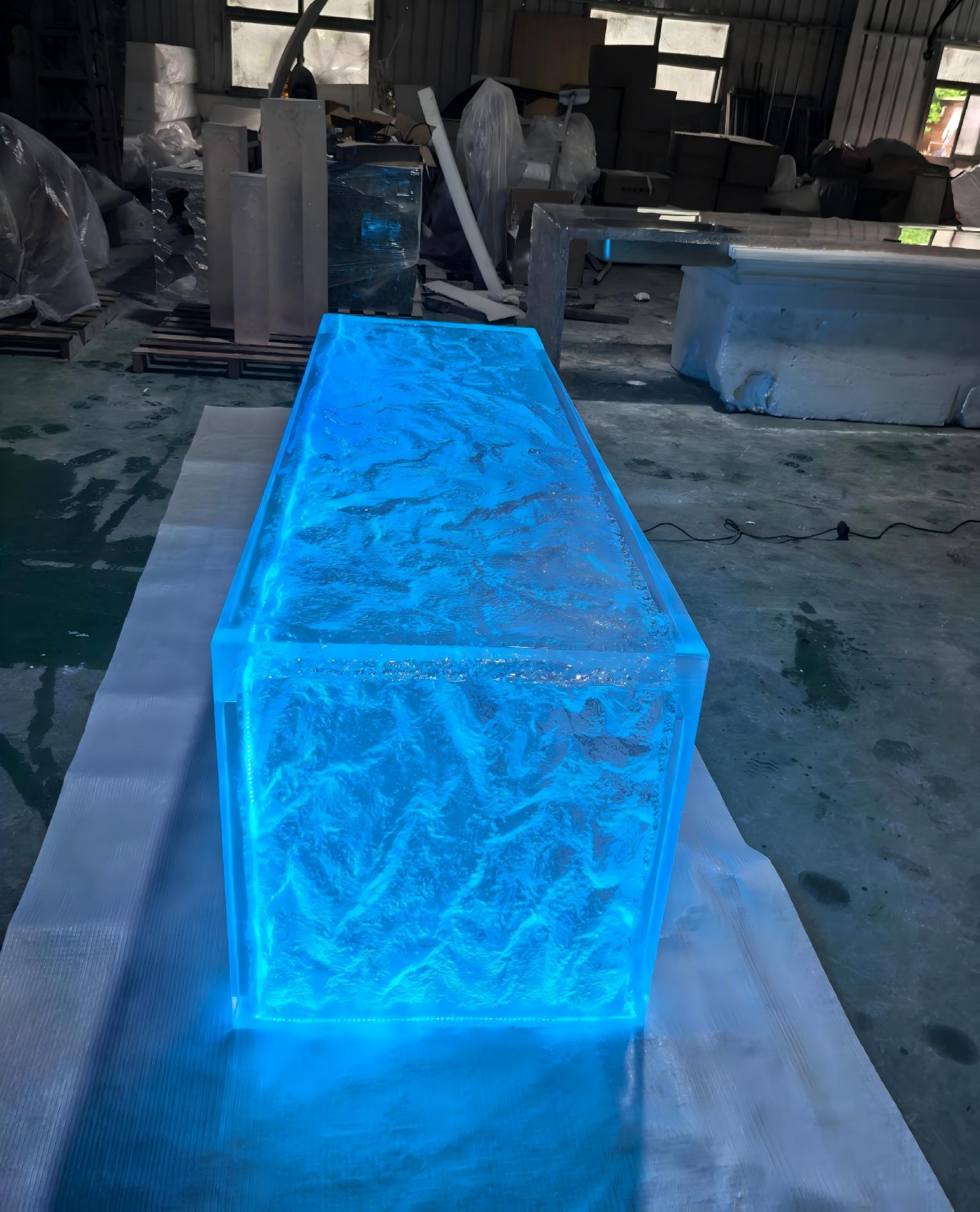 Aurora Ice Blue LED Bar Counter