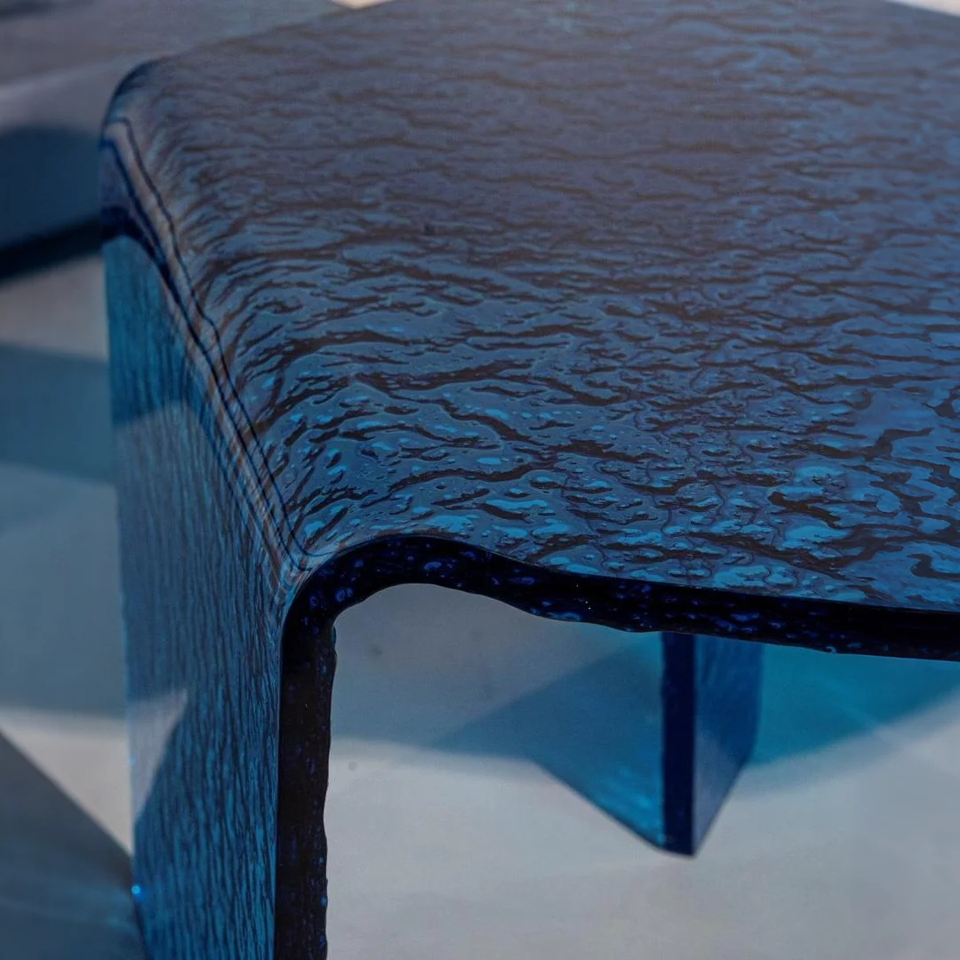 Blue Ripple Acrylic Coffee Table
