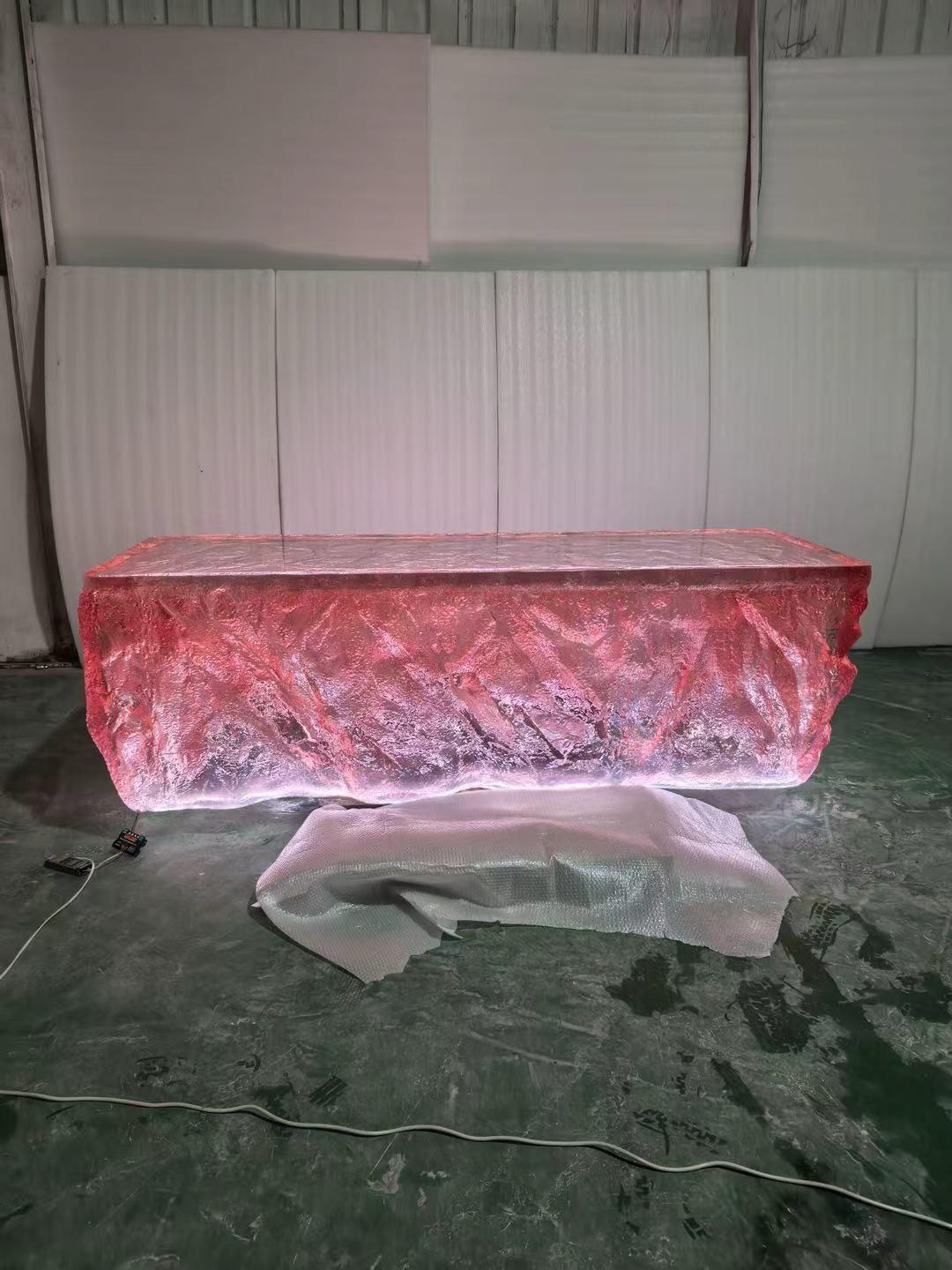 Lava Crystal Illuminated Bar Counter | Custom LED Resin Island Table