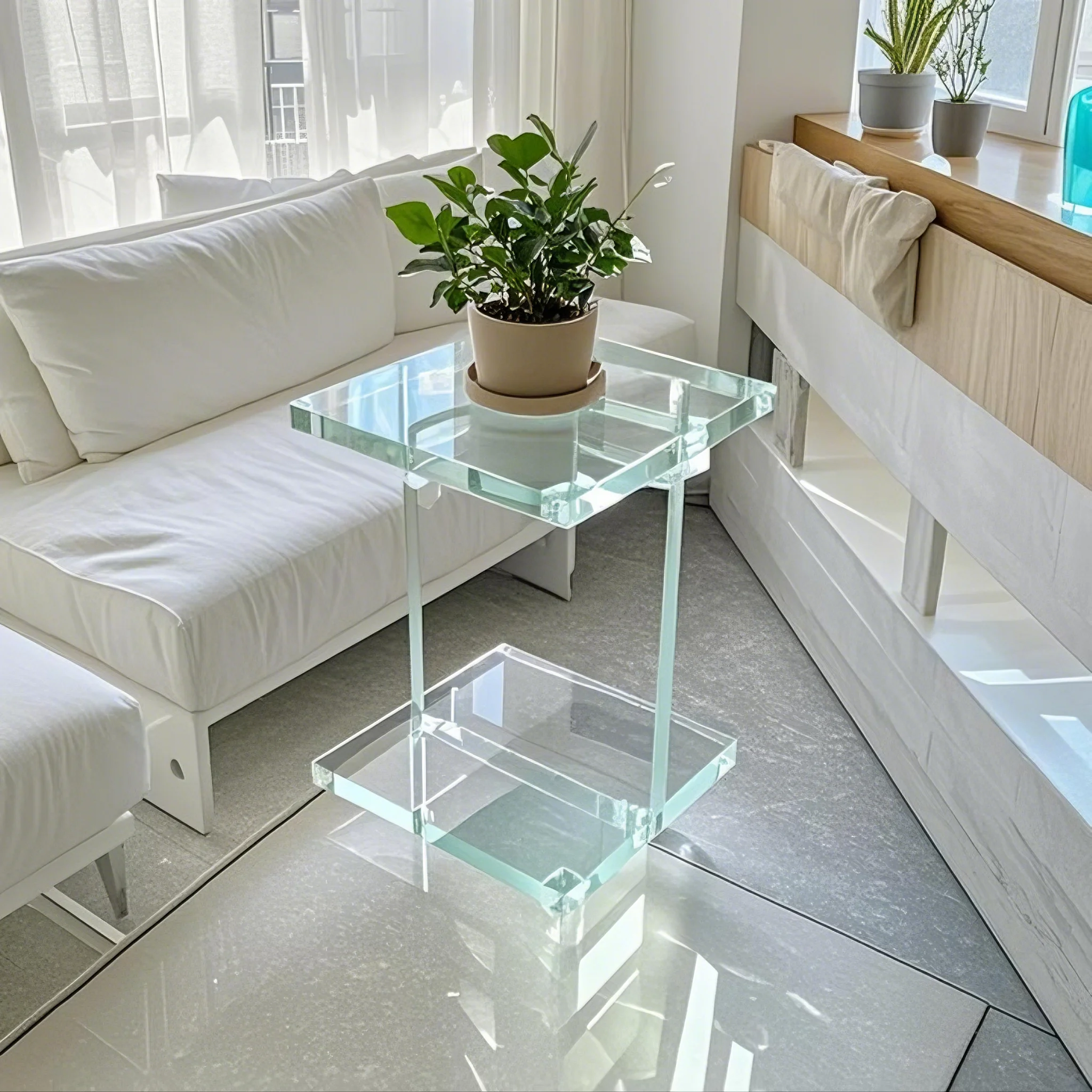 LUXCUBE Acrylic Minimal Side Table Collection