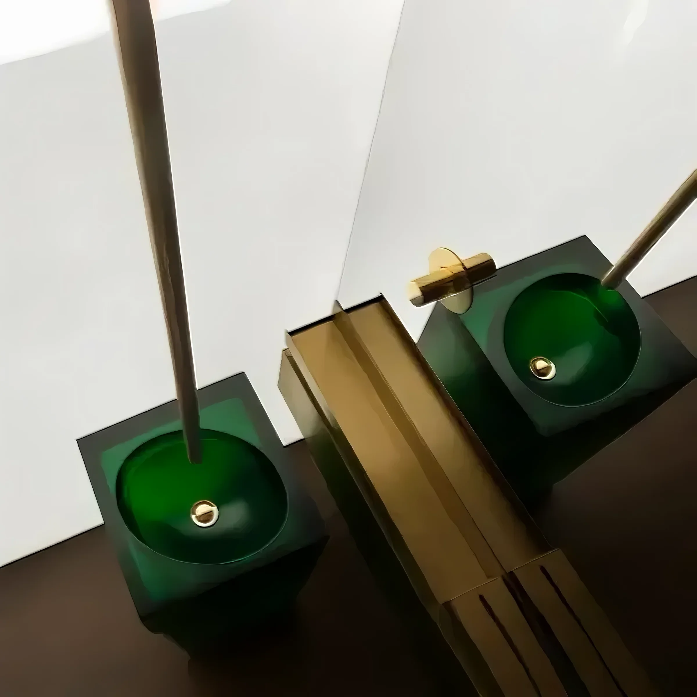 EMERALUX Sculpted Green Acrylic Sink Series