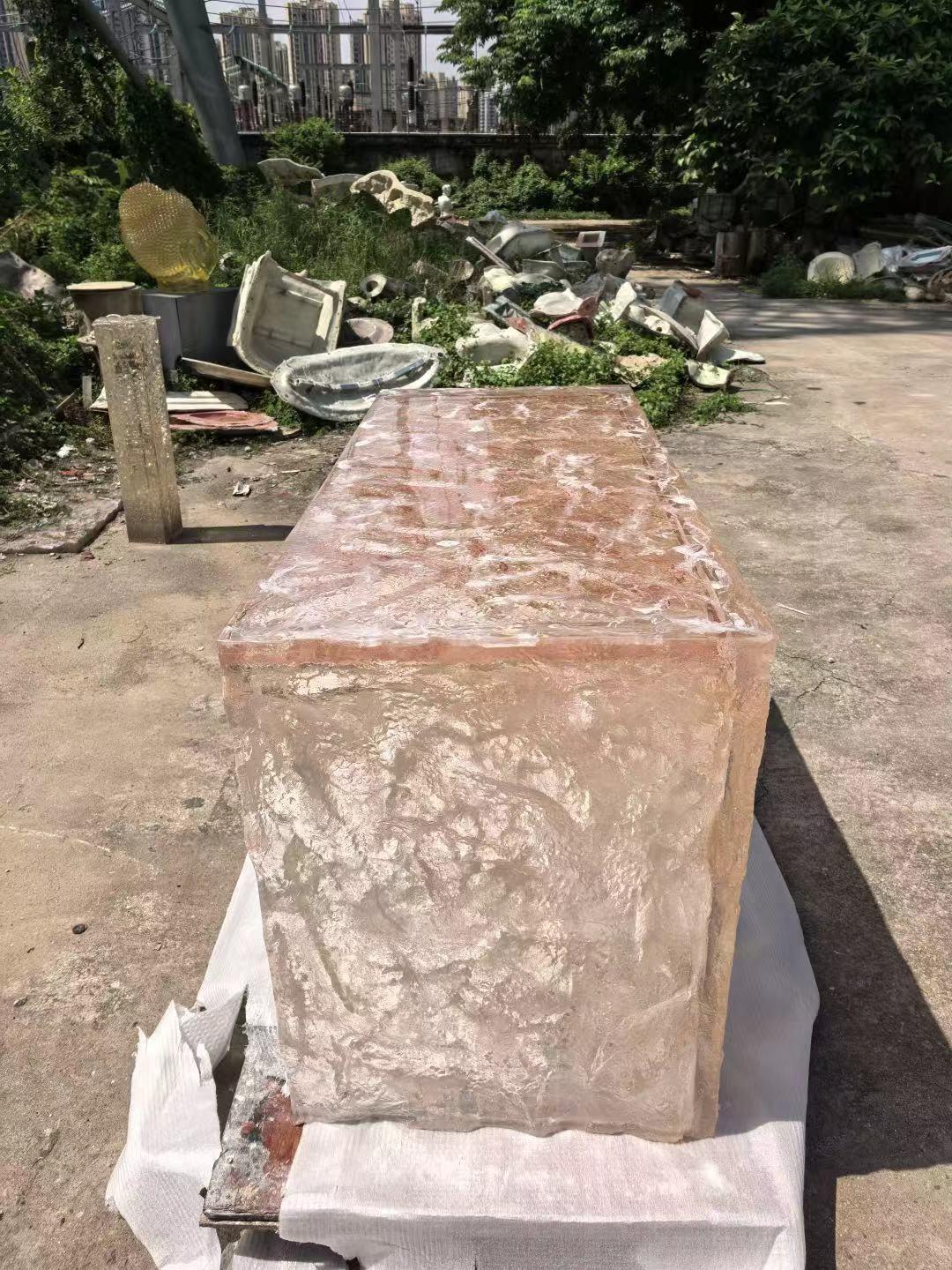 Champagne Ice Texture LED Reception Desk