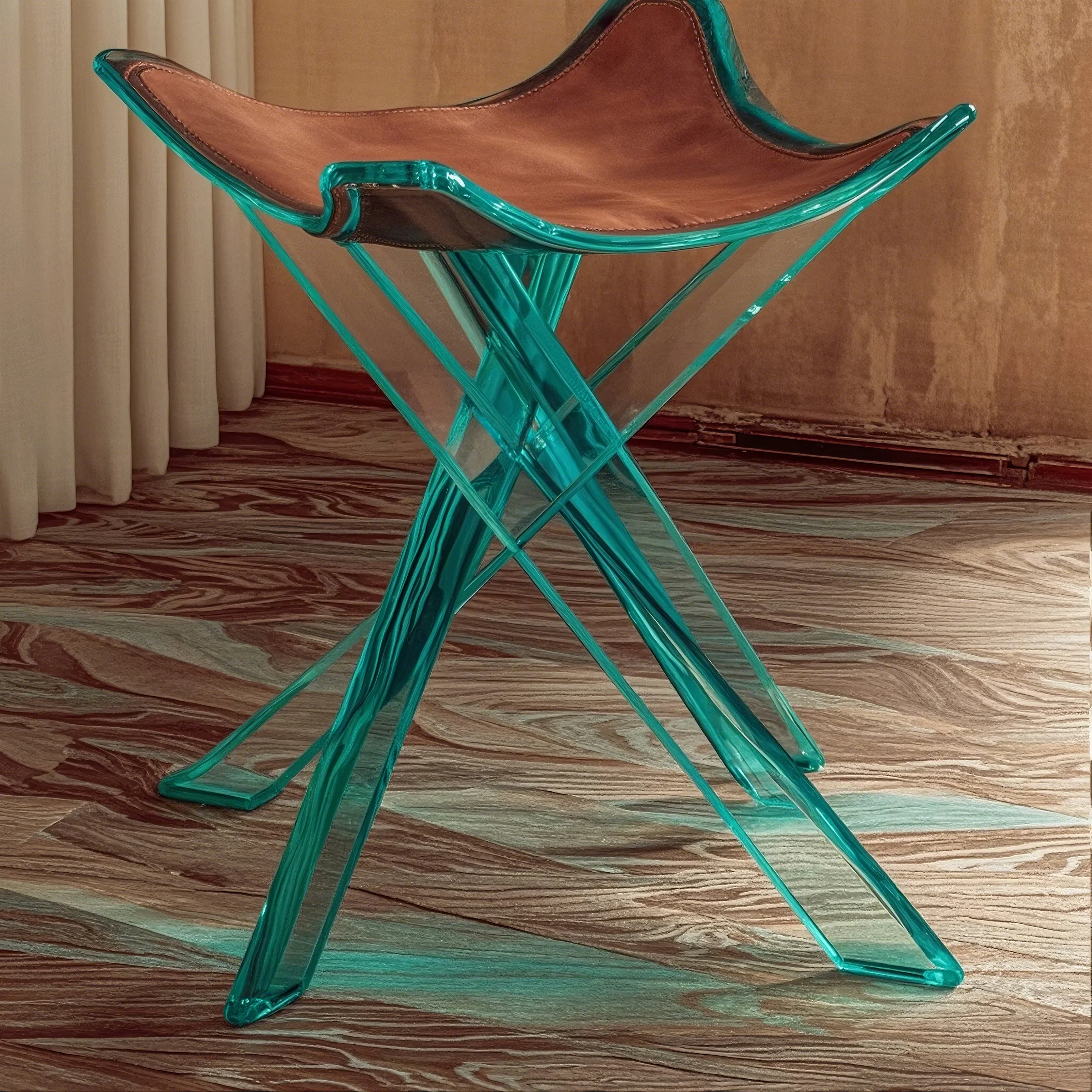 LUCENT SADDLE Acrylic Art Stool