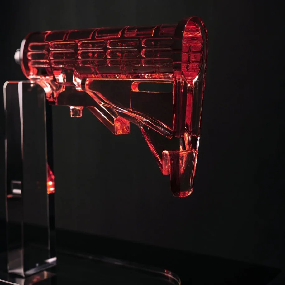 Luminous Ember Acrylic Sculpture (Gun)