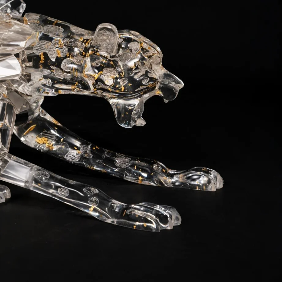 Golden Mirage Acrylic Sculpture (Leopard)