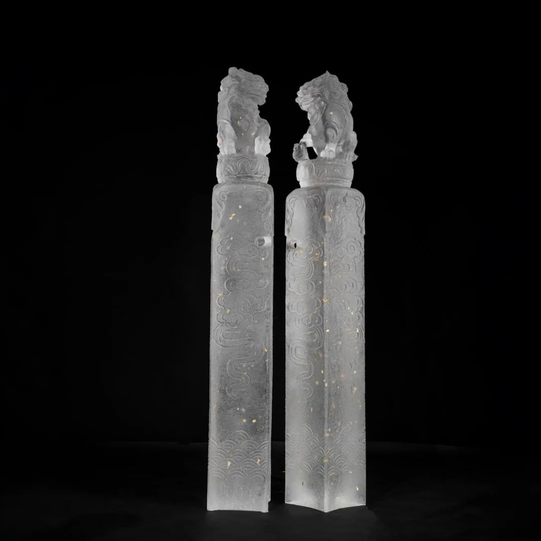 Guardian Pillars Acrylic Sculpture (Horse Tether Post)
