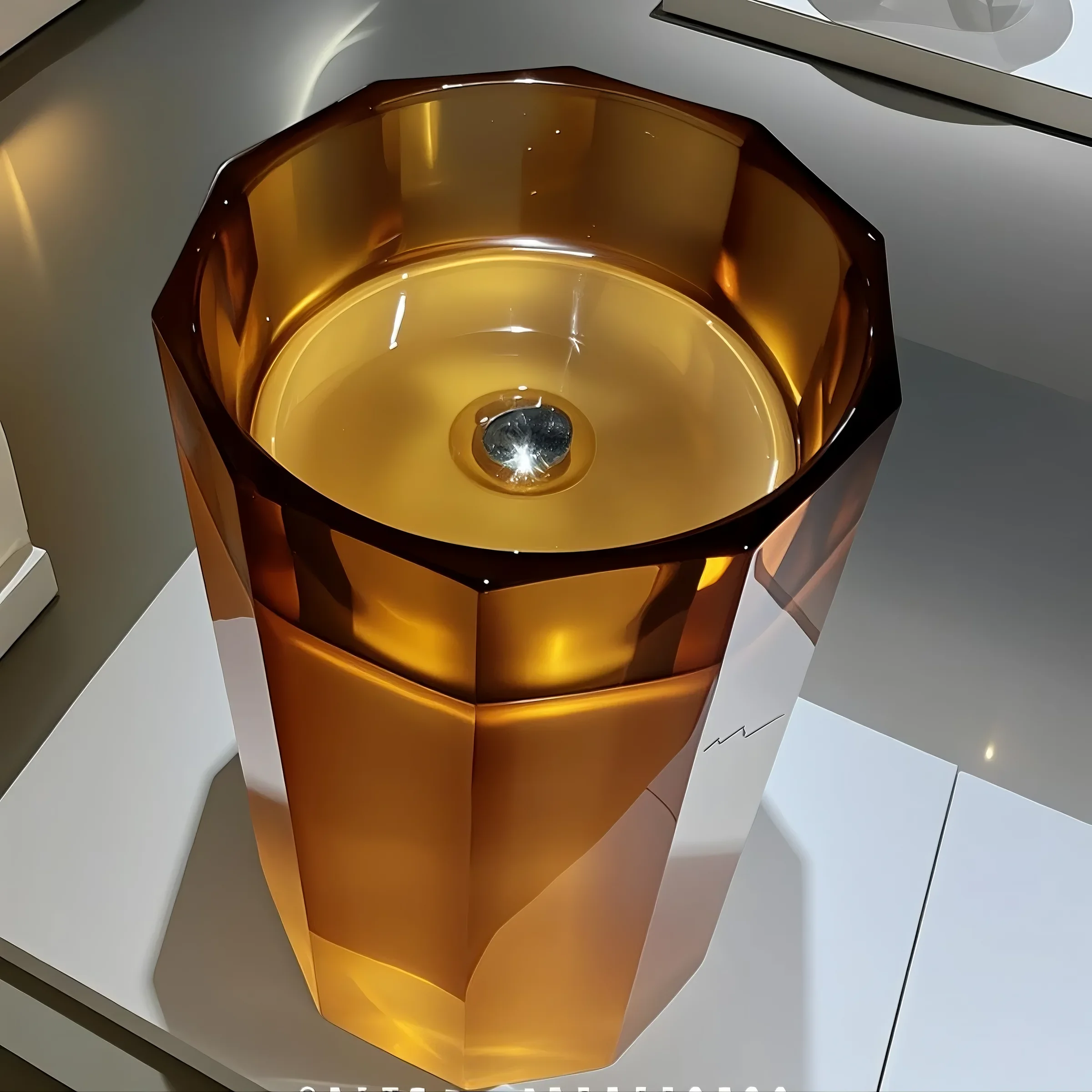 GEMTOWER Faceted Acrylic Pedestal Sink Series