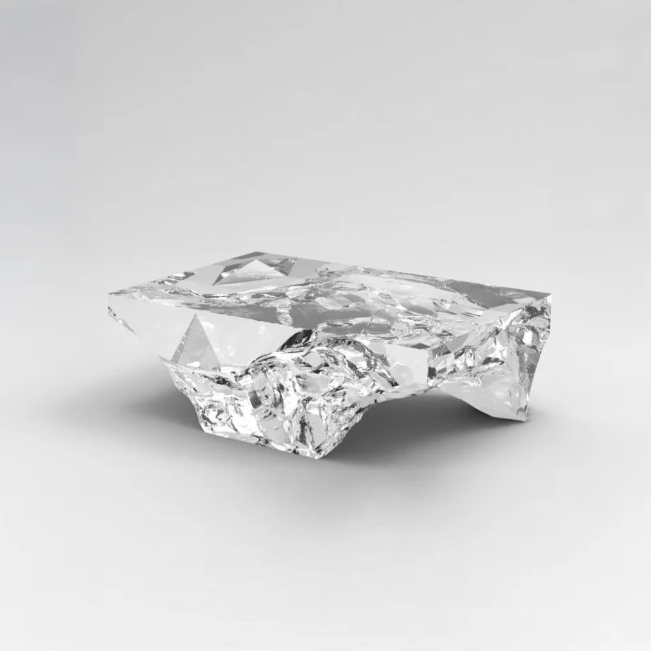 Ice Crystal Shatter Acrylic Coffee Table
