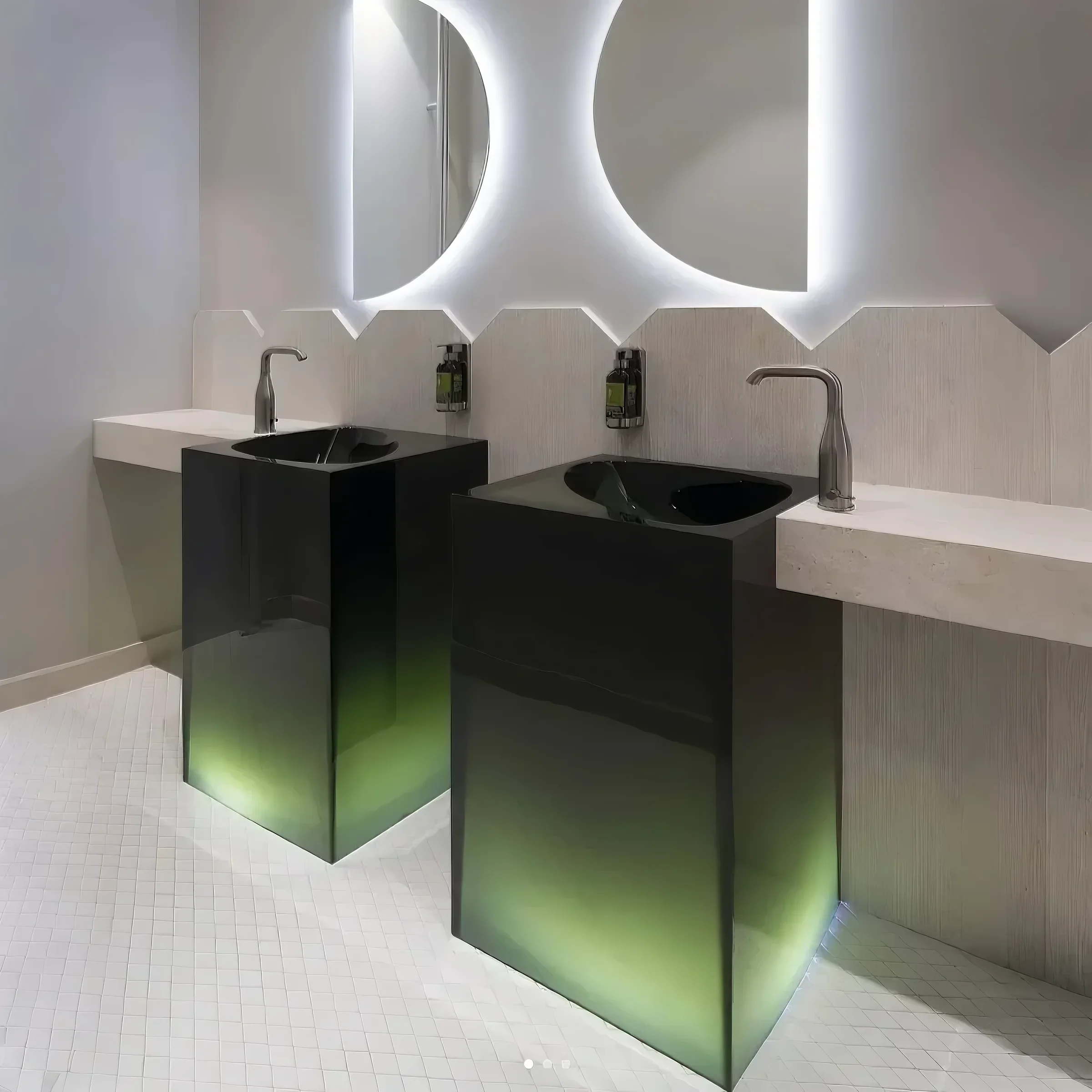 AURAGLASS Acrylic Pedestal Sink Collection
