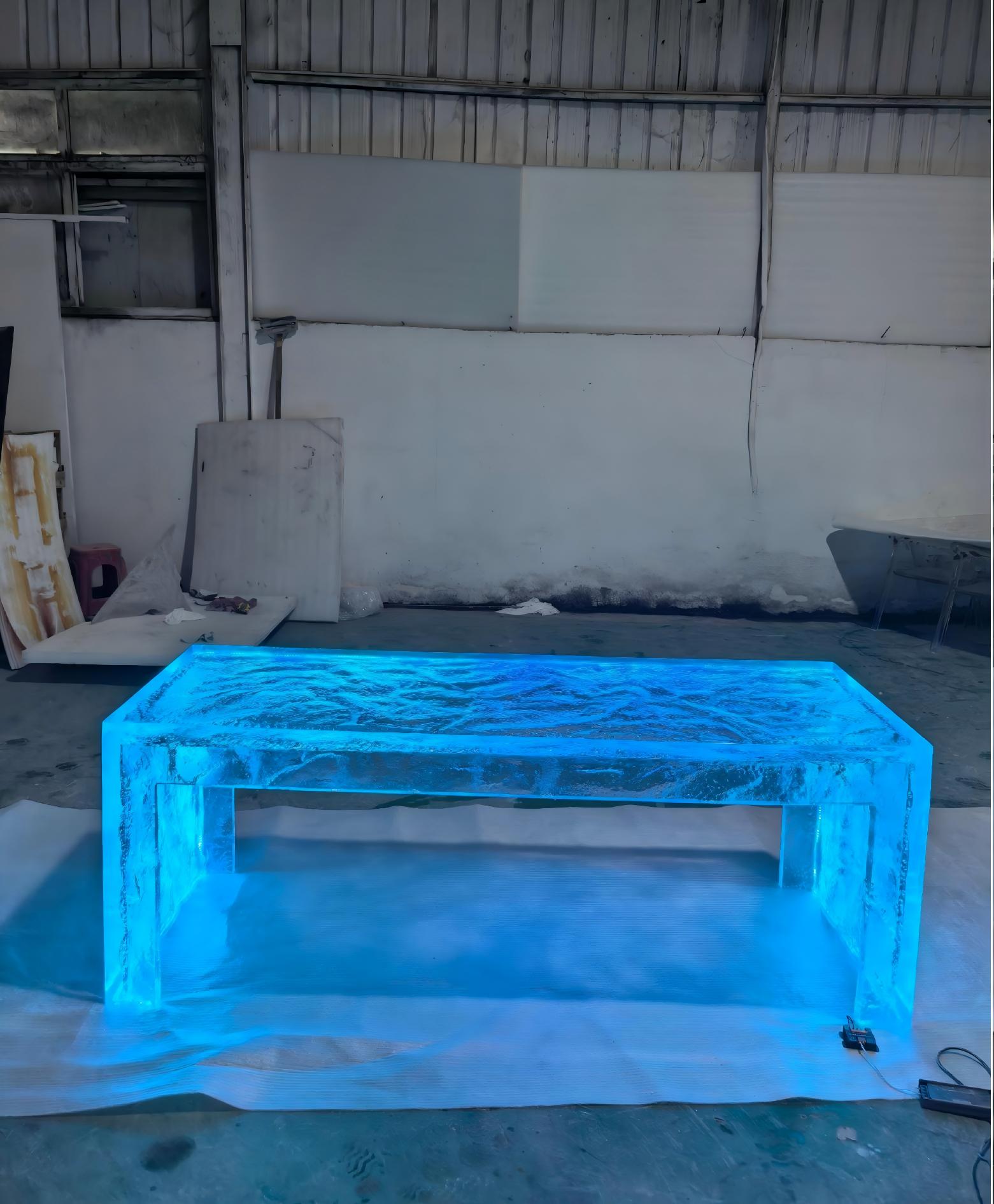 Aurora Ice Blue LED Bar Counter