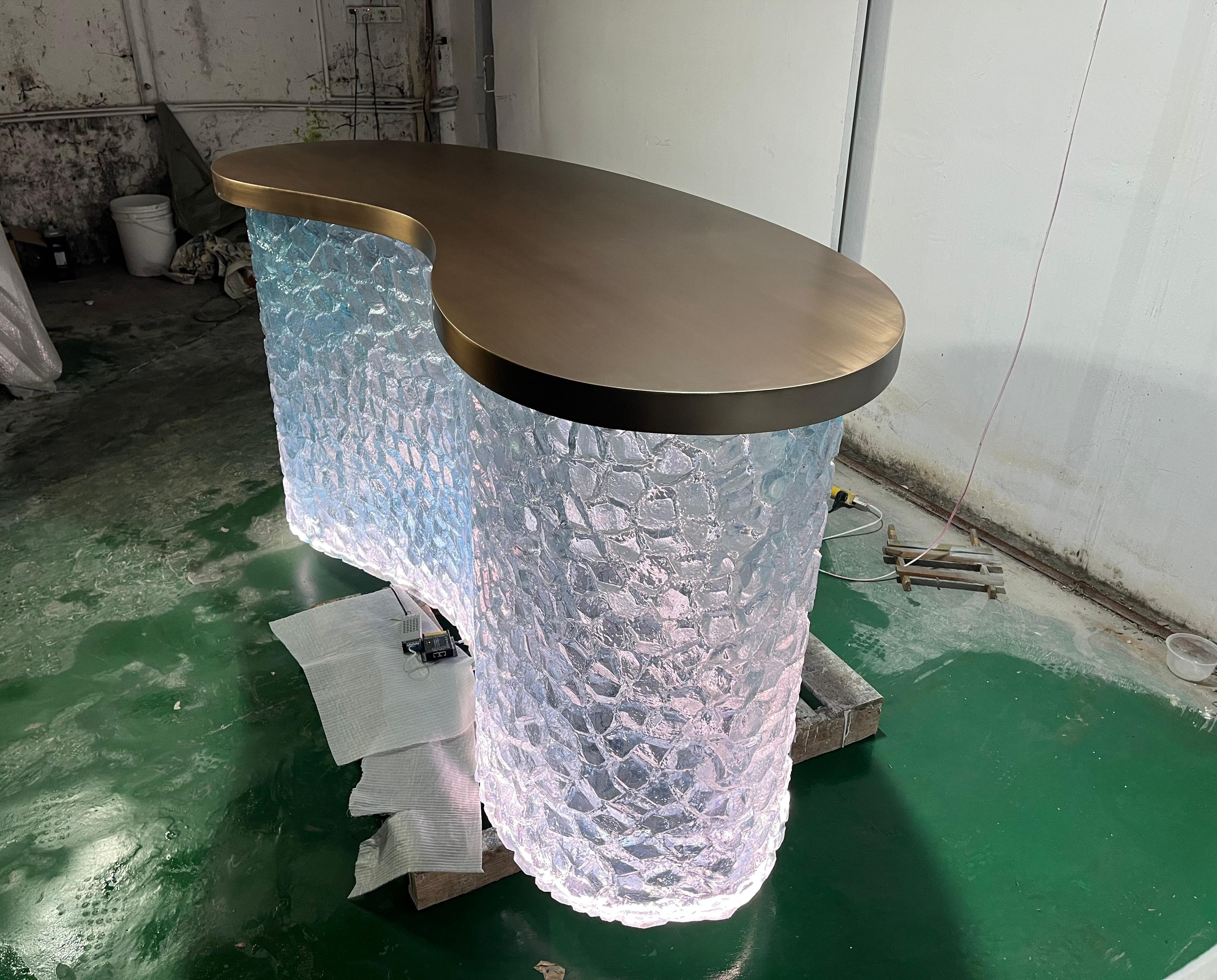 Cracked Ice LED Bar Counter