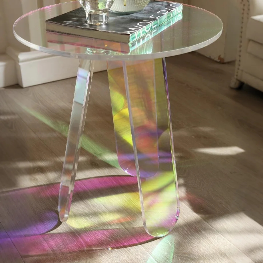 Prismatic Ripple Acrylic Side Table
