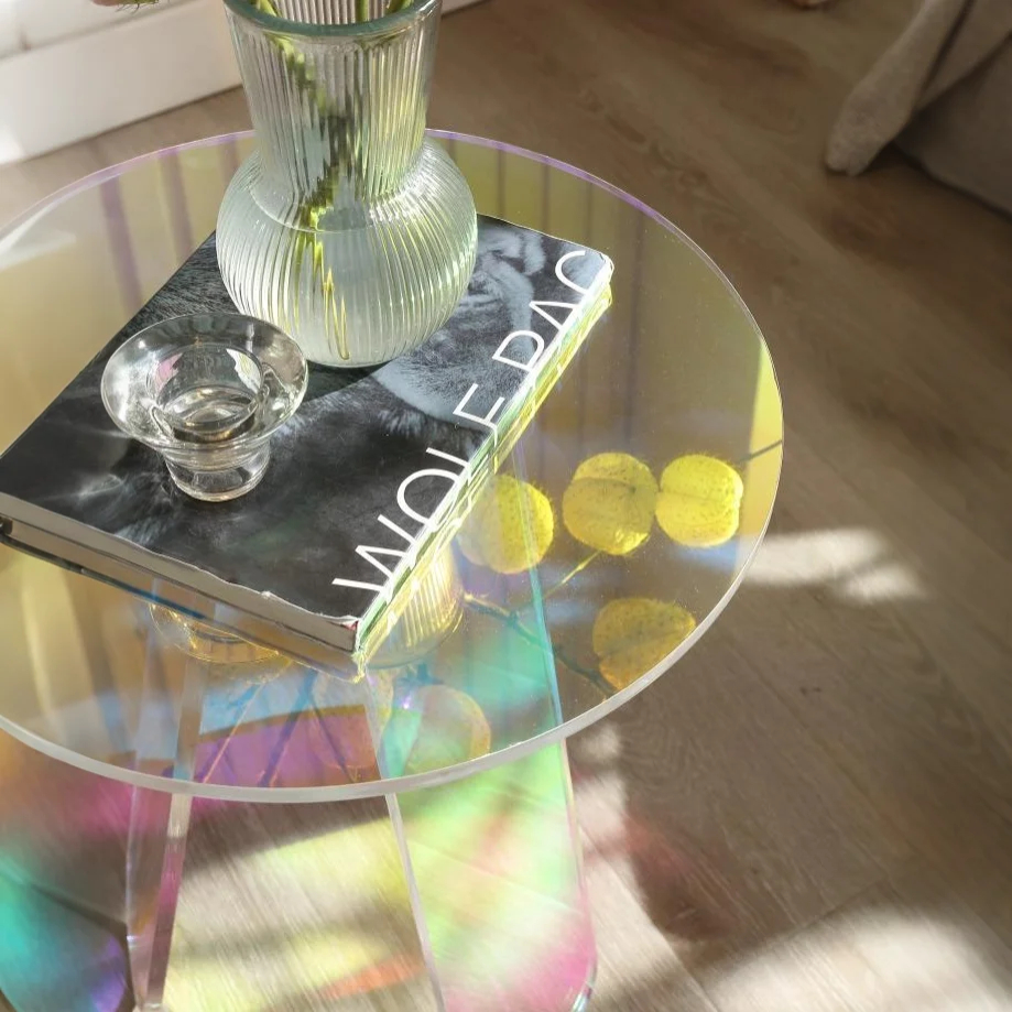 Prismatic Ripple Acrylic Side Table