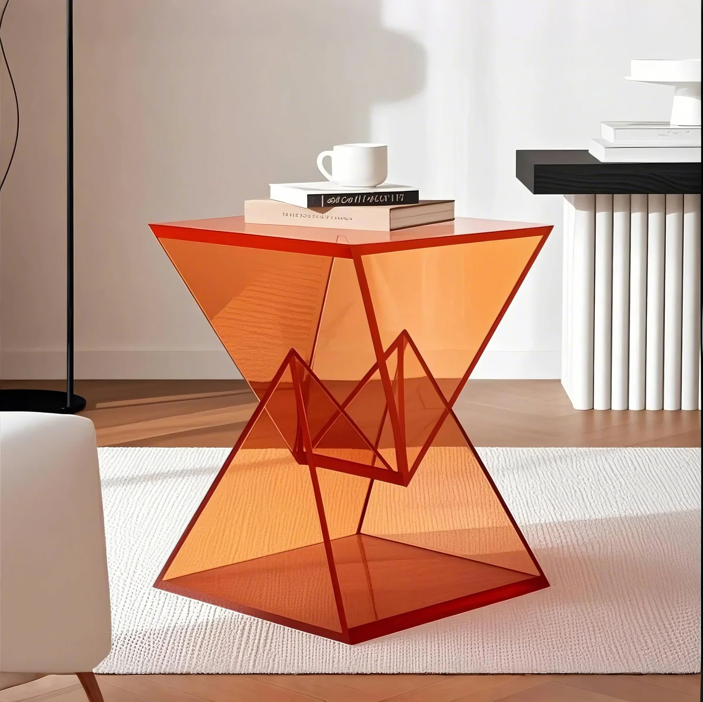 LYXEDGE Acrylic Geometric Side Table Collection
