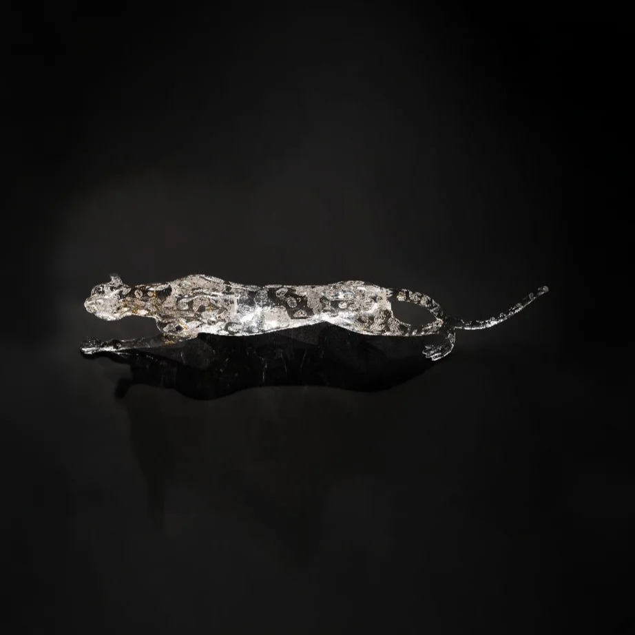 Golden Mirage Acrylic Sculpture (Leopard)