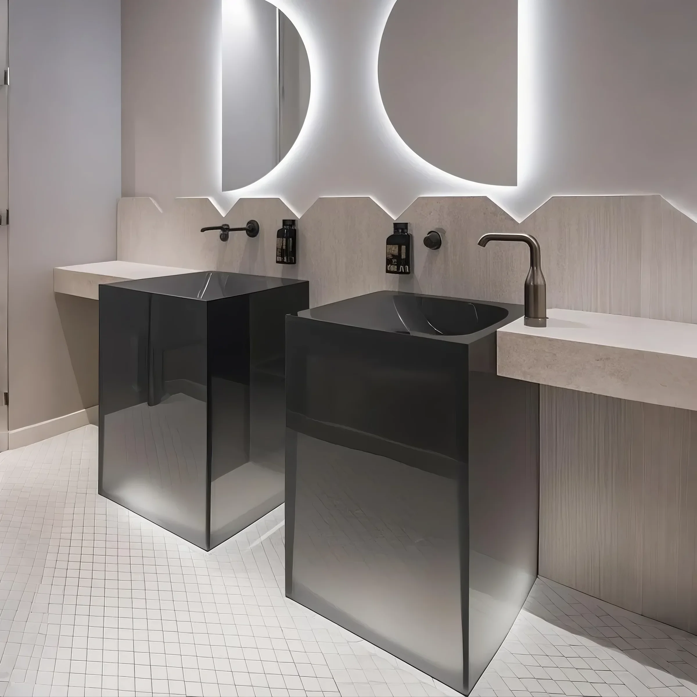 AURAGLASS Acrylic Pedestal Sink Collection