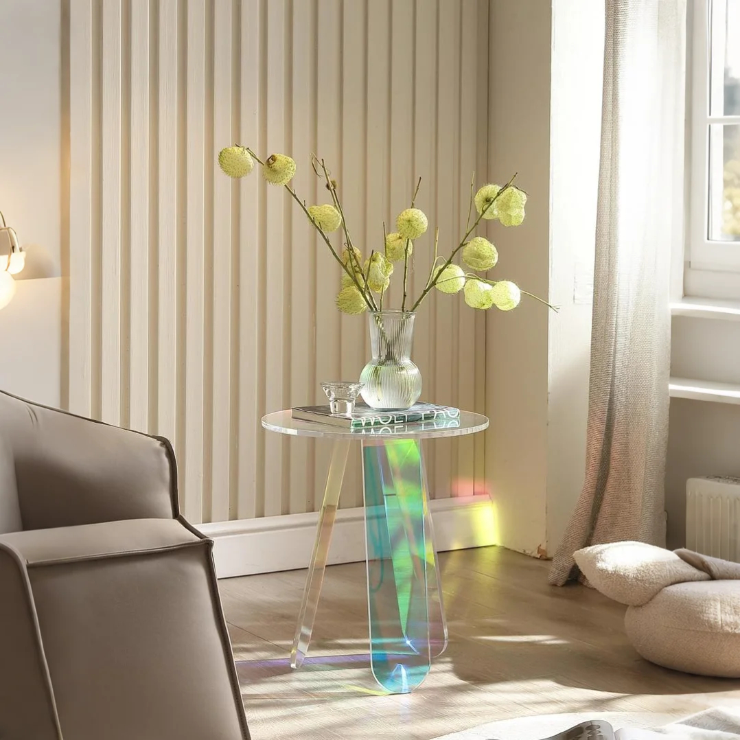 Prismatic Ripple Acrylic Side Table